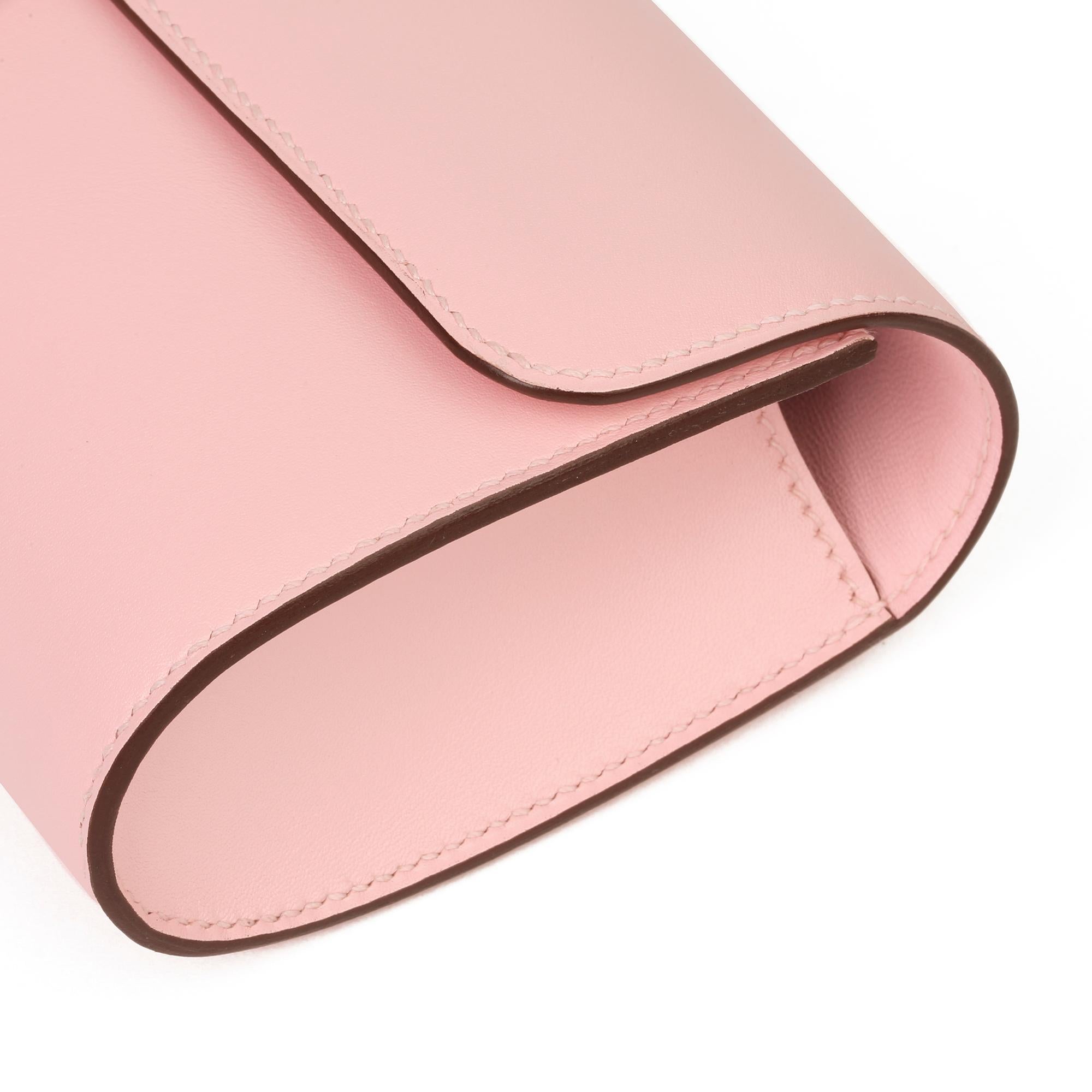 2015 Hermès Rose Sakura Tadelakt Leather Egee en vente 4
