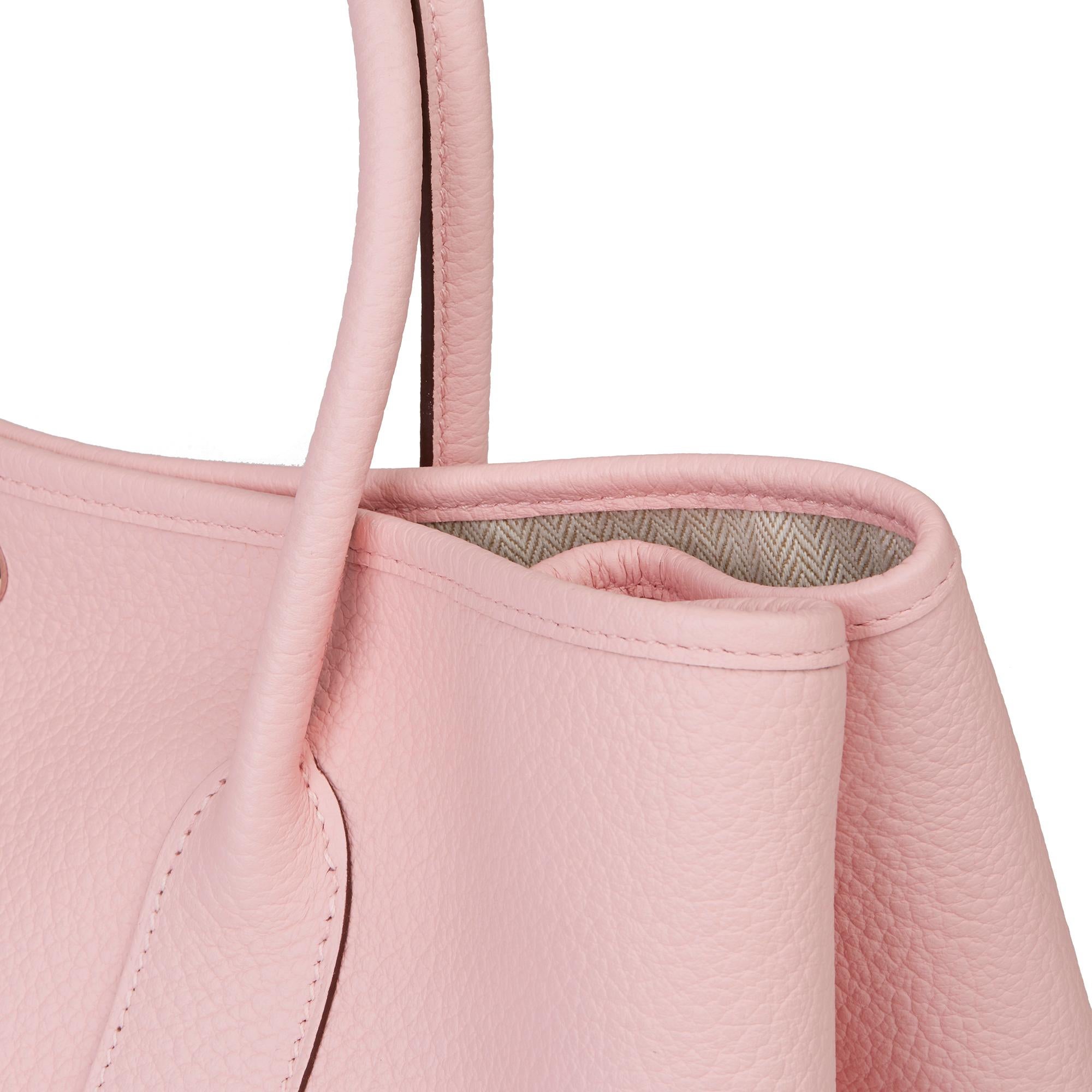 Women's 2015 Hermès Rose Sakura Vache Country Leather Garden Party 36cm