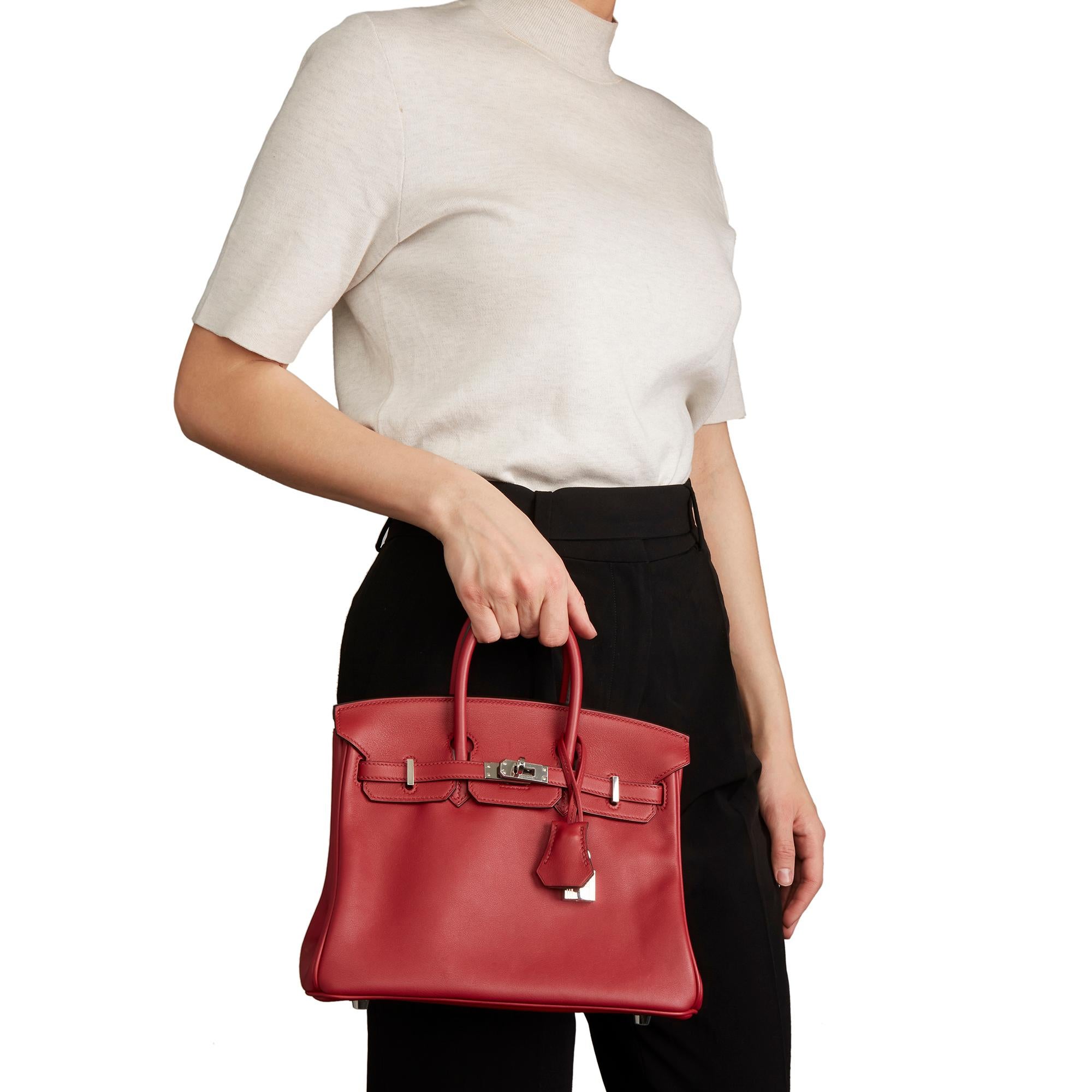 2015 Hermès Rouge Grenat Swift Leather Birkin 25cm 3