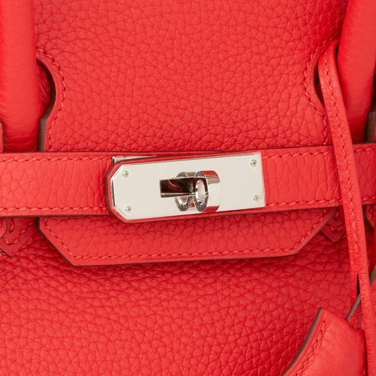 2015 Hermes Rouge Tomate Clemence Leather Birkin 30cm at 1stDibs