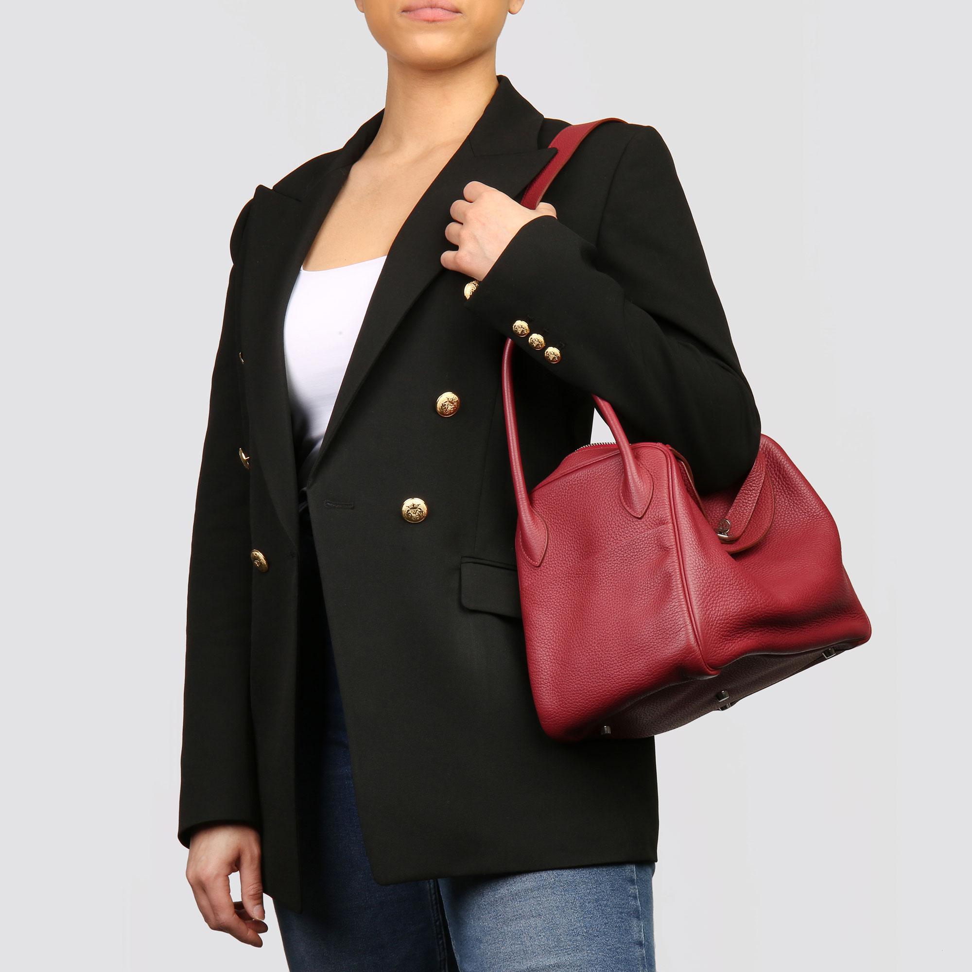 2015 Hermès Rubis Clemence Leather Lindy 34cm 6