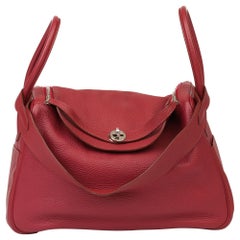 2015 Hermès Rubis Clemence Leather Lindy 34cm