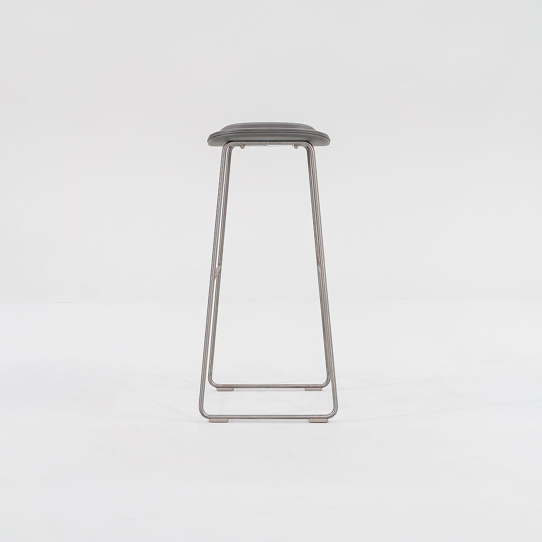 XXI secolo e contemporaneo 2015 Sgabelli Hi-Pad Bar di Jasper Morrison per Cappellini in pelle grigia in vendita