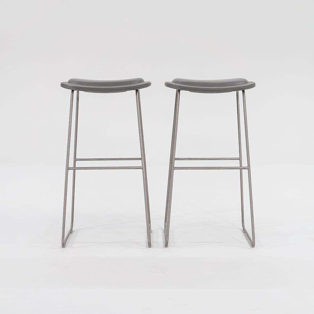 Acciaio 2015 Sgabelli Hi-Pad Bar di Jasper Morrison per Cappellini in pelle grigia in vendita