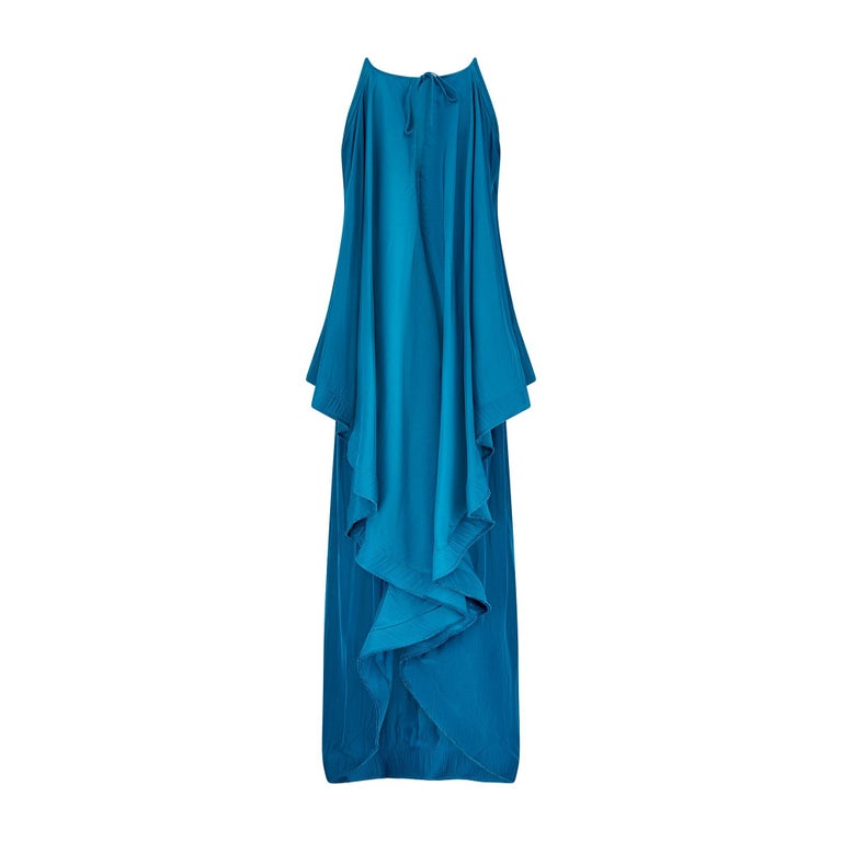 2015 Lanvin by Alber Elbaz Teal Tiered Maxi Dress For Sale at 1stDibs 2015 Lanvin by Alber Elbaz Teal Tiered Maxi Dress For Sale at 1stDibs