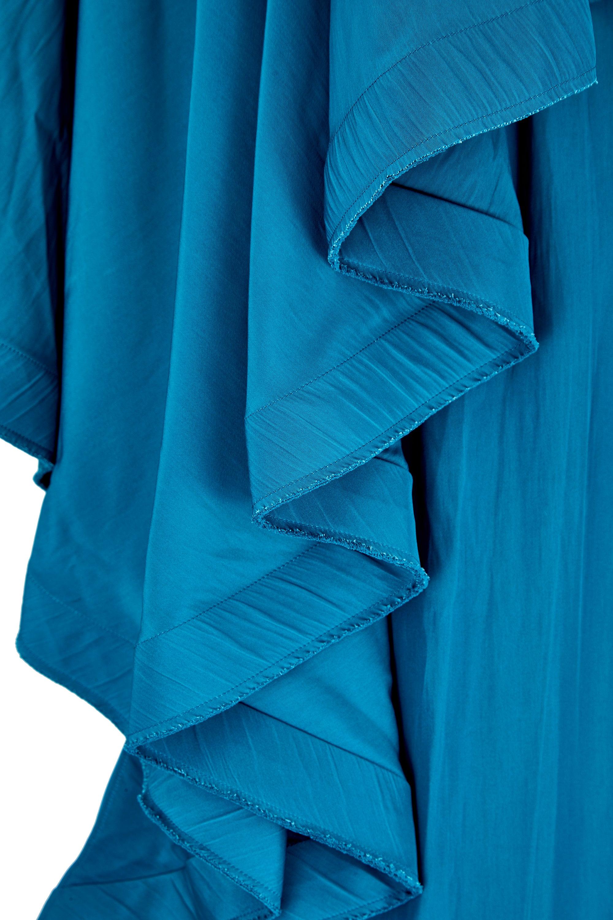2015 Lanvin by Alber Elbaz Teal Tiered Maxi Dress In Excellent Condition For Sale In London, GB