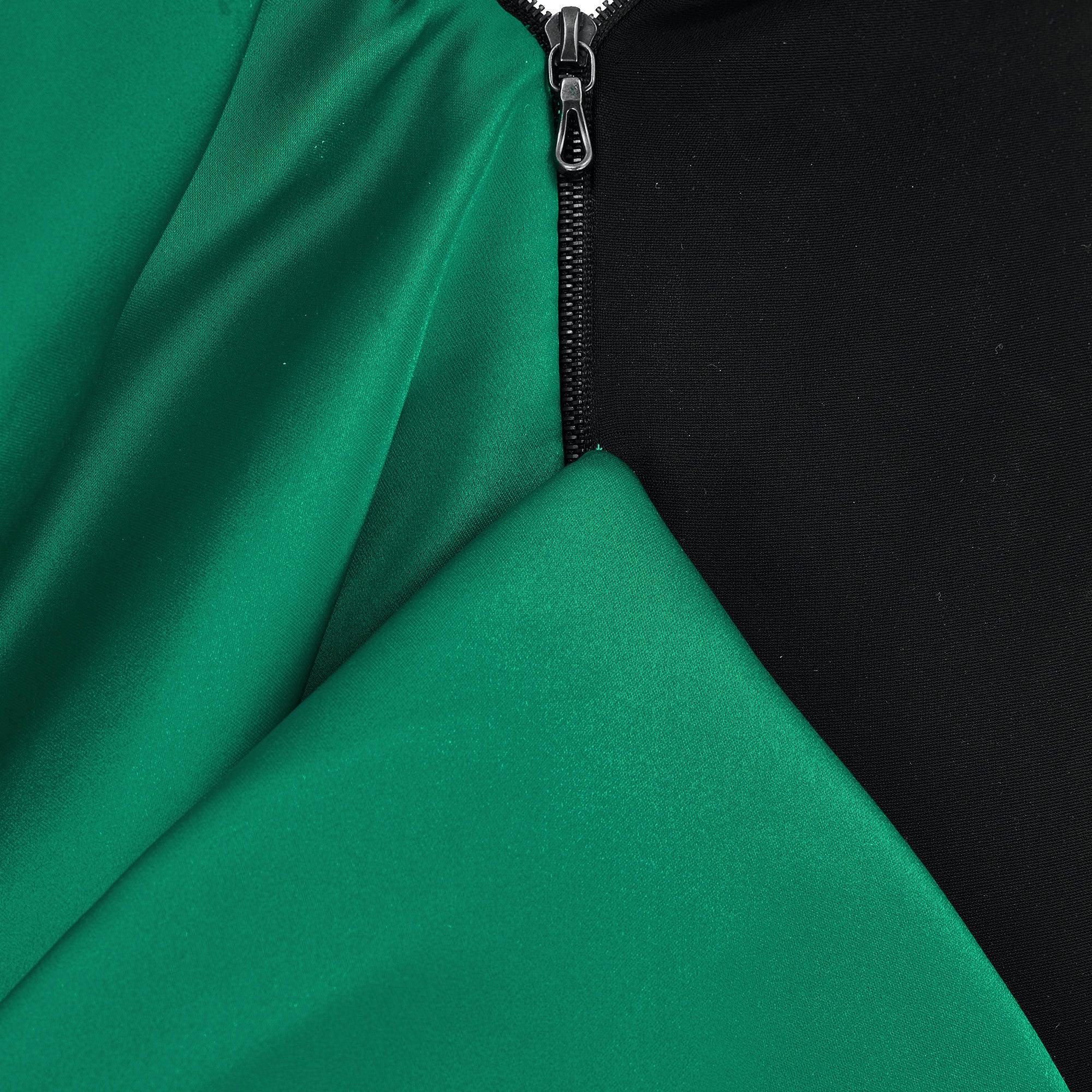 Women's 2015 Lanvin Emerald Green and Black Evening Dress with Train For Sale