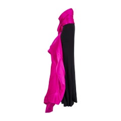 2015 Lanvin Fuschia and Black Evening Dress with Train