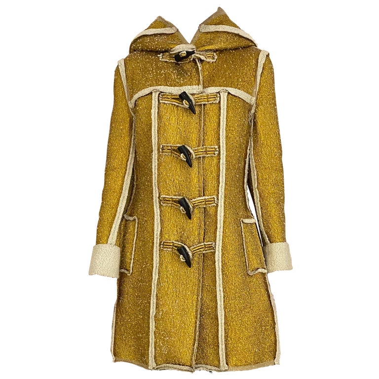 2015 LANVIN  GOLD Peacoat with Hood  For Sale
