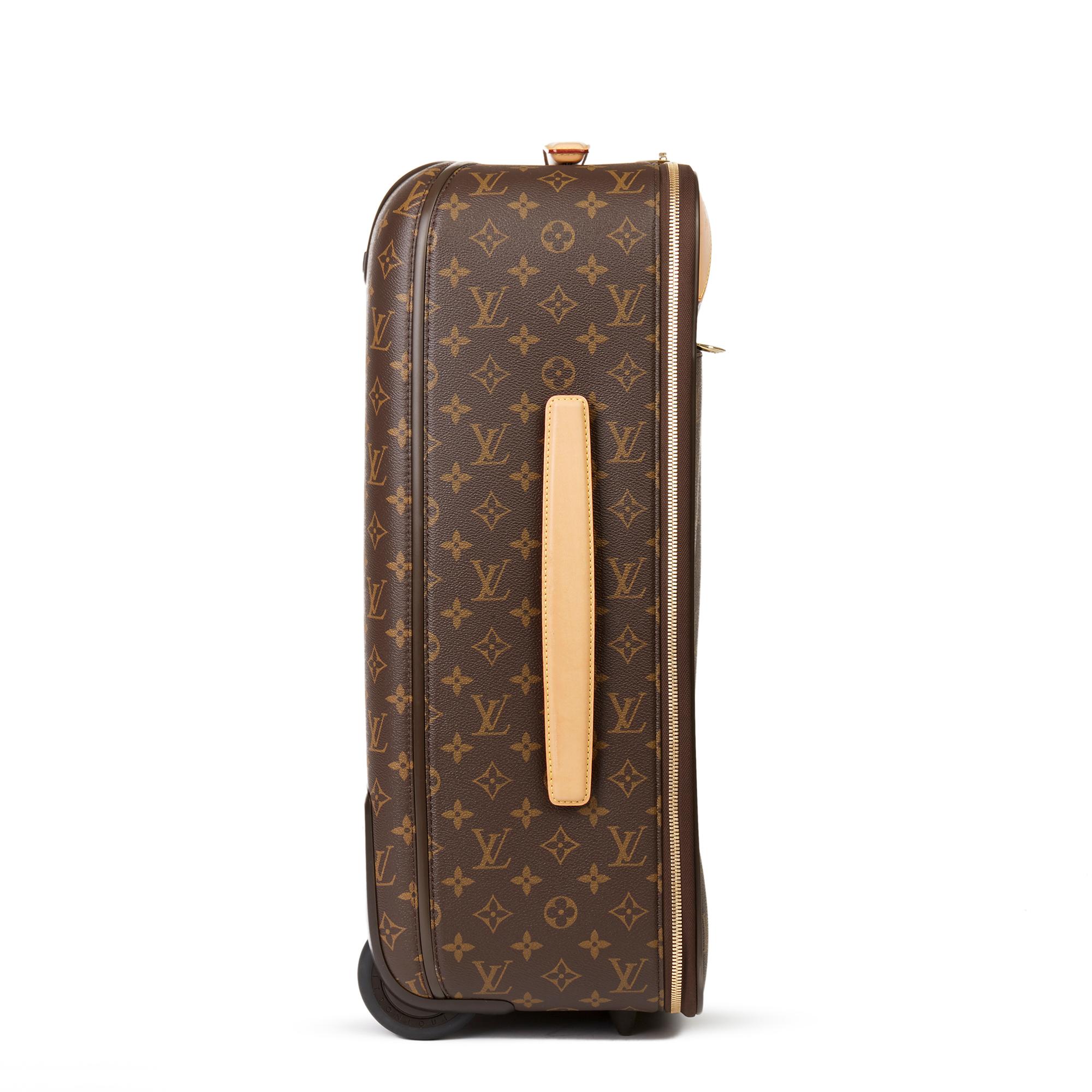 LOUIS VUITTON
Brown Monogram Coated Canvas Pegase 50 

Xupes Reference: HB3301
Serial Number: DR2105
Age (Circa): 2015
Accompanied By: Protective Case
Authenticity Details: Date Stamp (Made in France) 
Gender: Ladies
Type: Travel

Colour:
