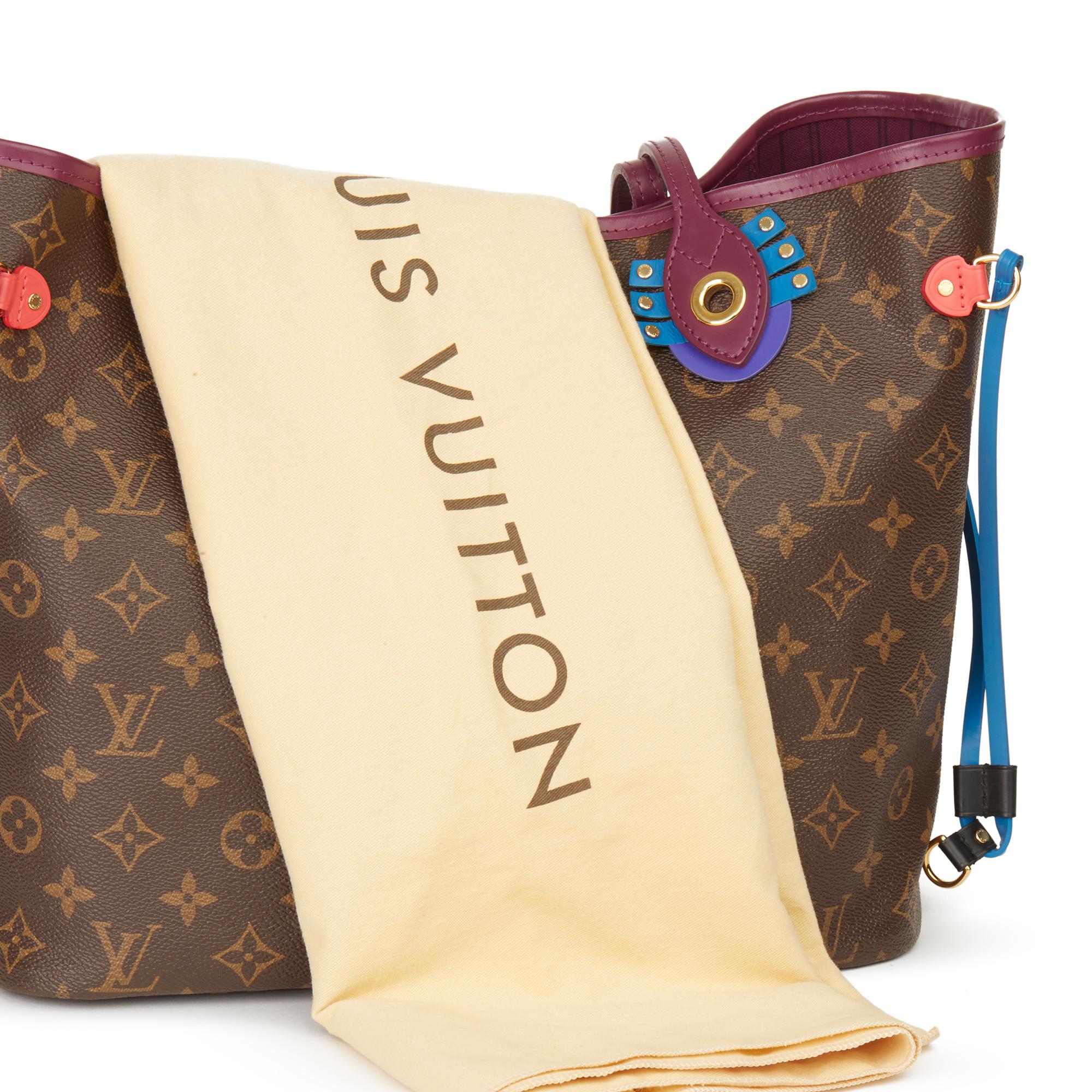 2015 Louis Vuitton Brown Monogram Coated Canvas Totem Neverfull MM 7