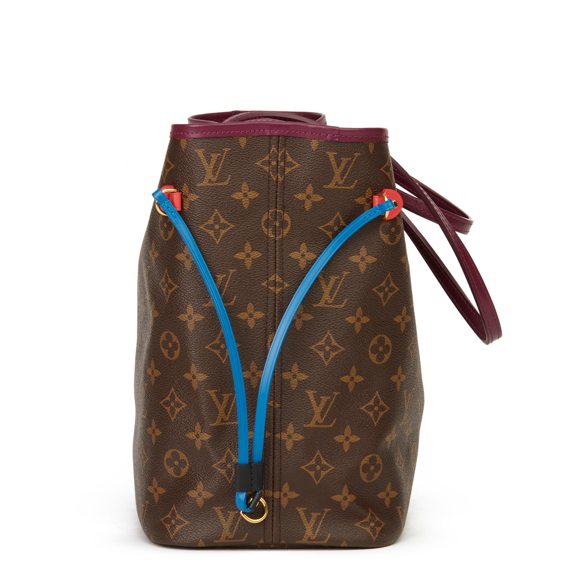 Black 2015 Louis Vuitton Brown Monogram Coated Canvas Totem Neverfull MM