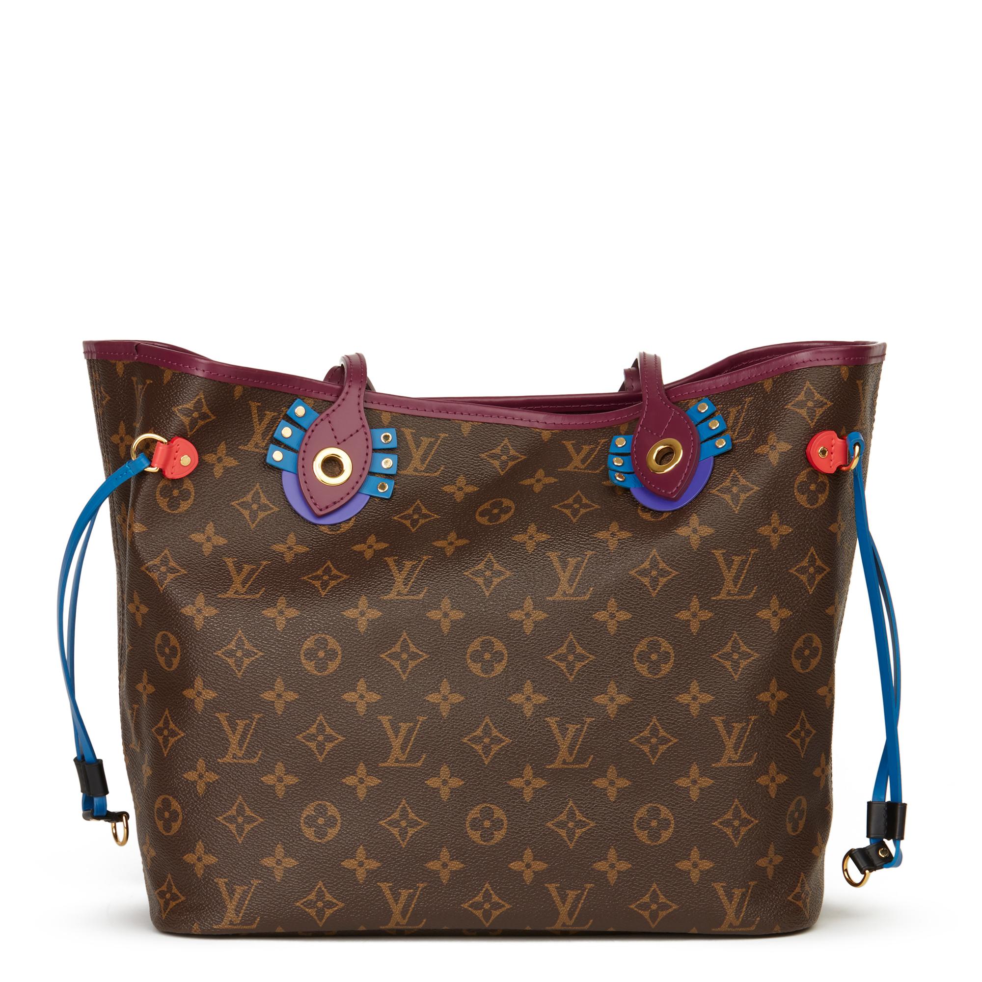 Women's 2015 Louis Vuitton Brown Monogram Coated Canvas Totem Neverfull MM