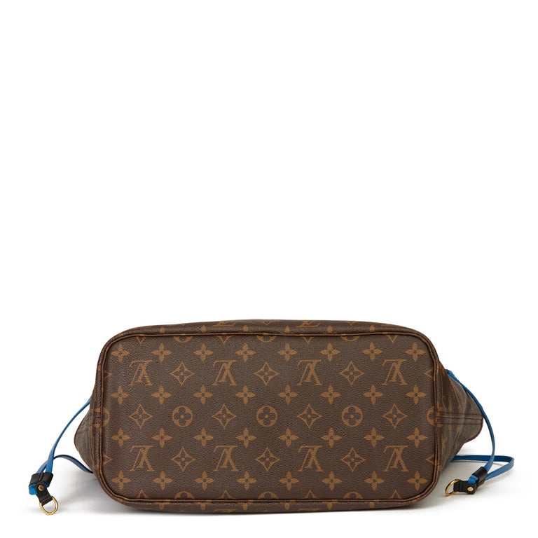 Louis Vuitton Brown Monogram Coated Canvas Leather Totem Neo Neverfull mm Gold Hardware, 2015 (Like New), Womens Handbag