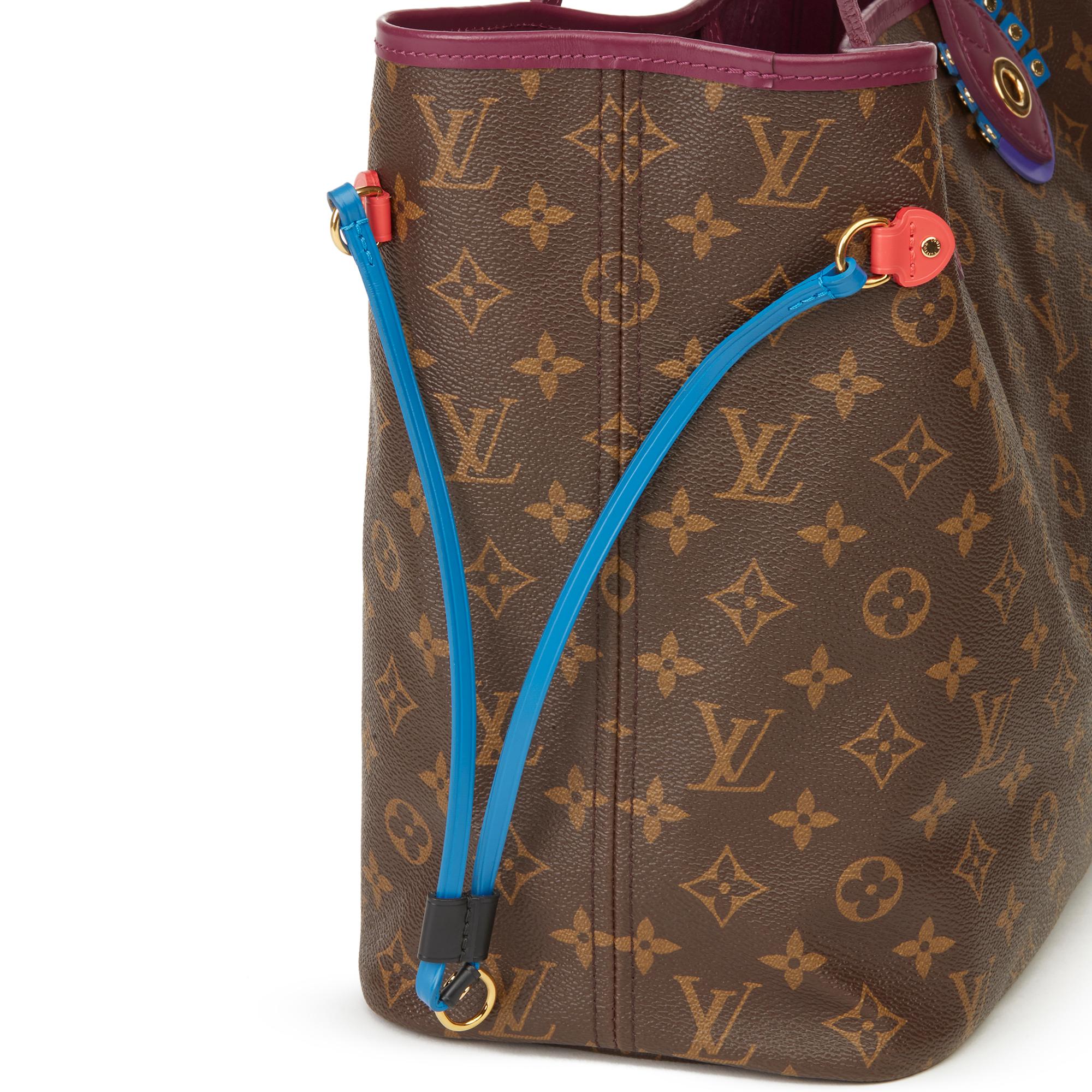 2015 Louis Vuitton Brown Monogram Coated Canvas Totem Neverfull MM 3