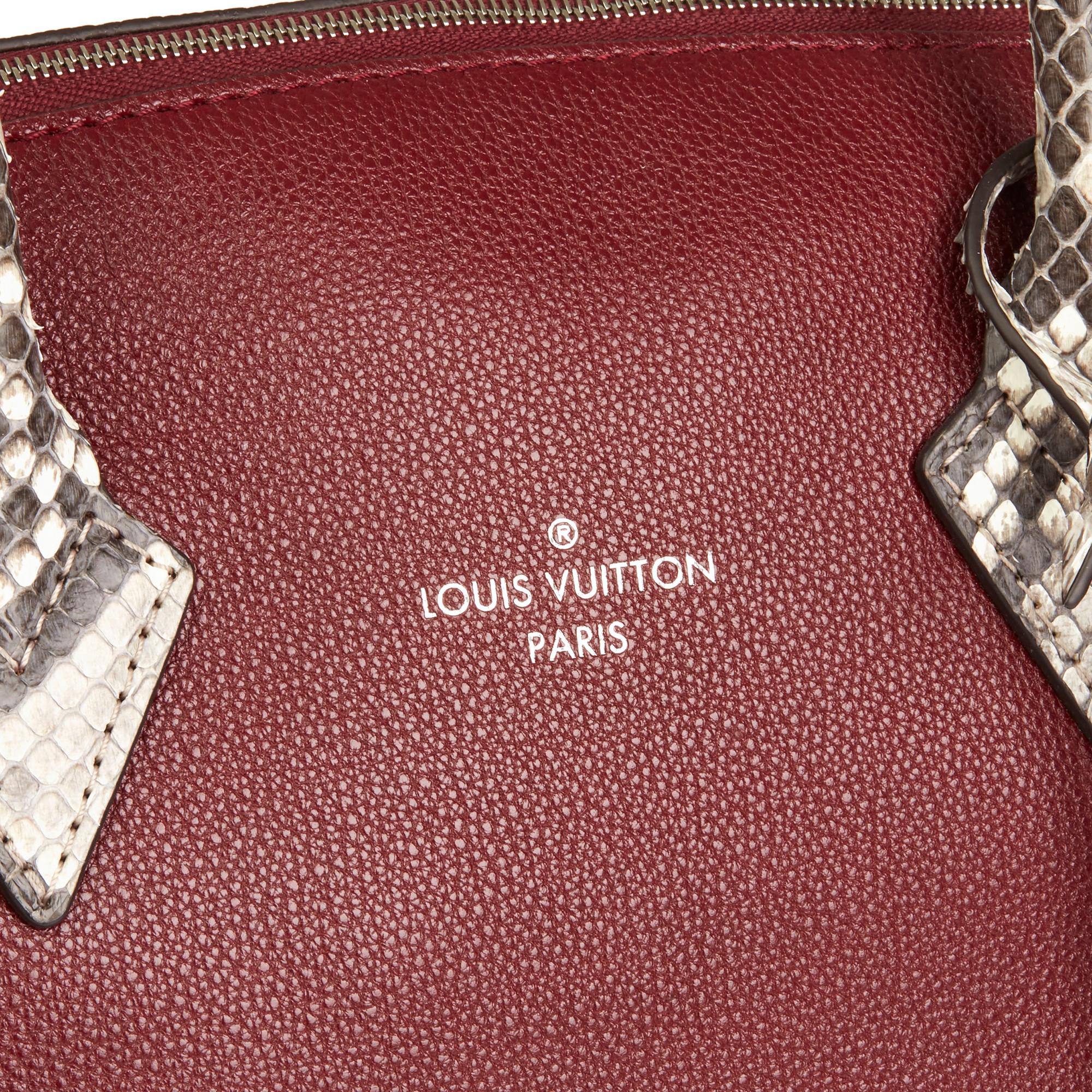 2015 Louis Vuitton Burgundy Veau Cachemire Leather & Natural Python Leather Soft 1