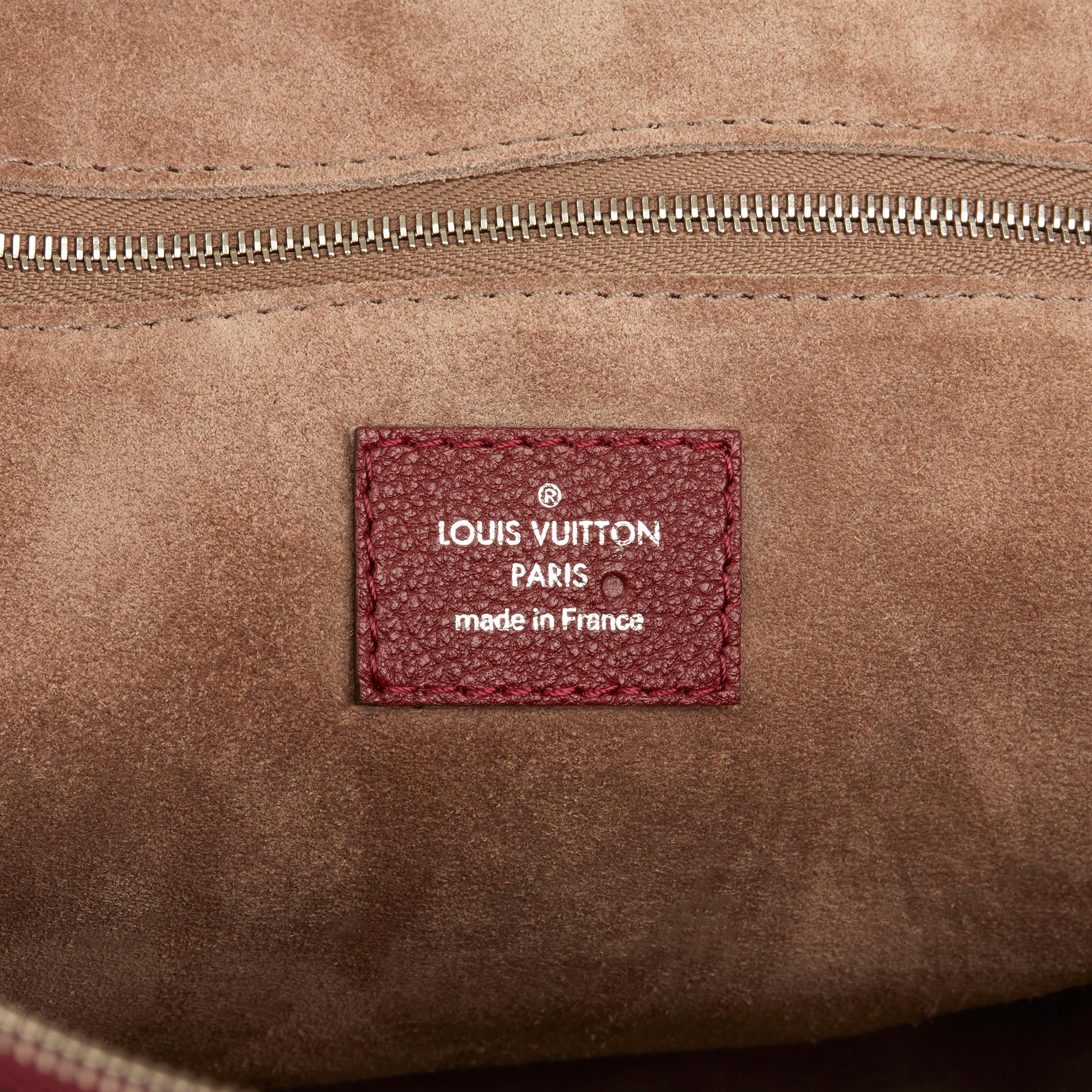 2015 Louis Vuitton Burgundy Veau Cachemire Leather & Natural Python Leather Soft 3