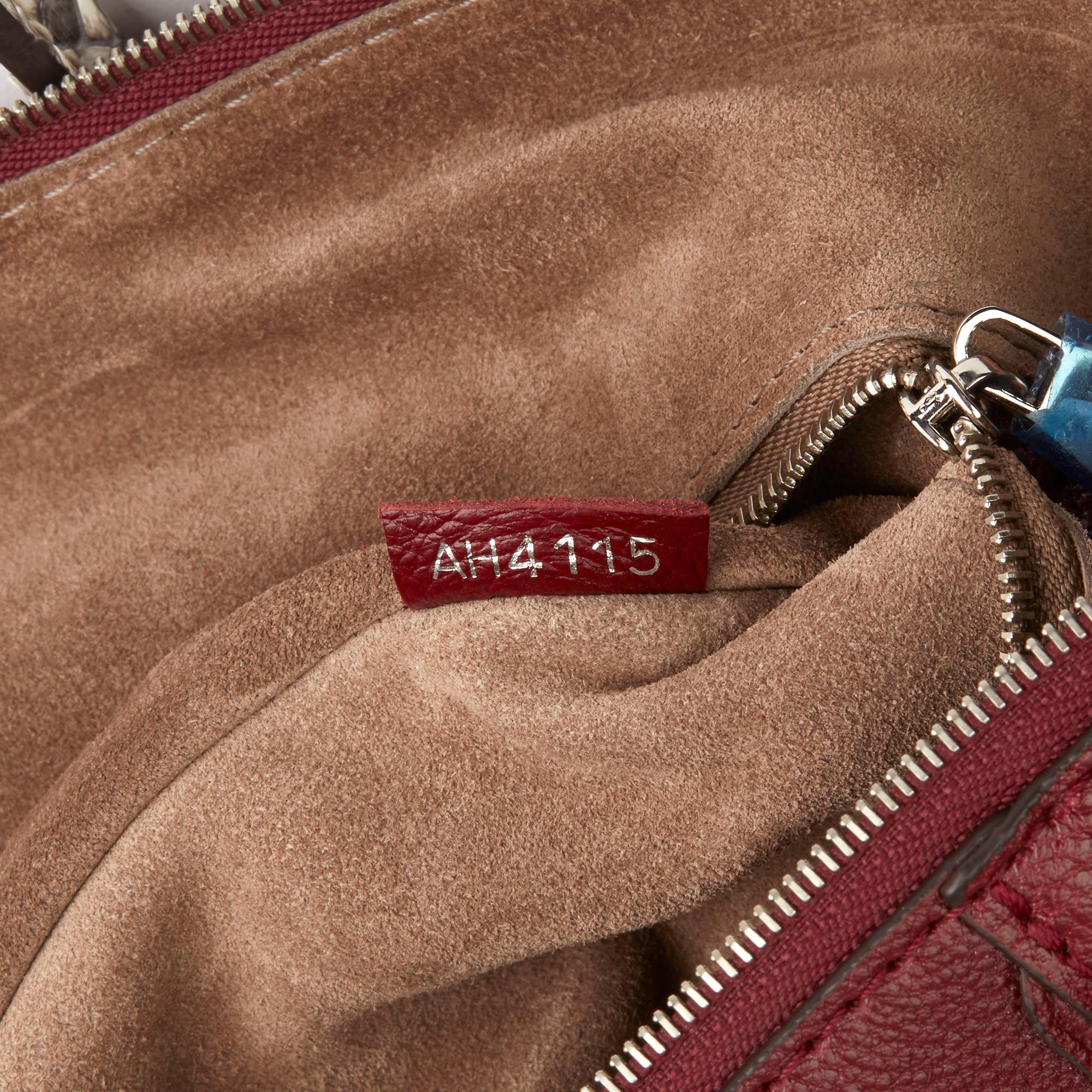 2015 Louis Vuitton Burgundy Veau Cachemire Leather & Natural Python Leather Soft 4