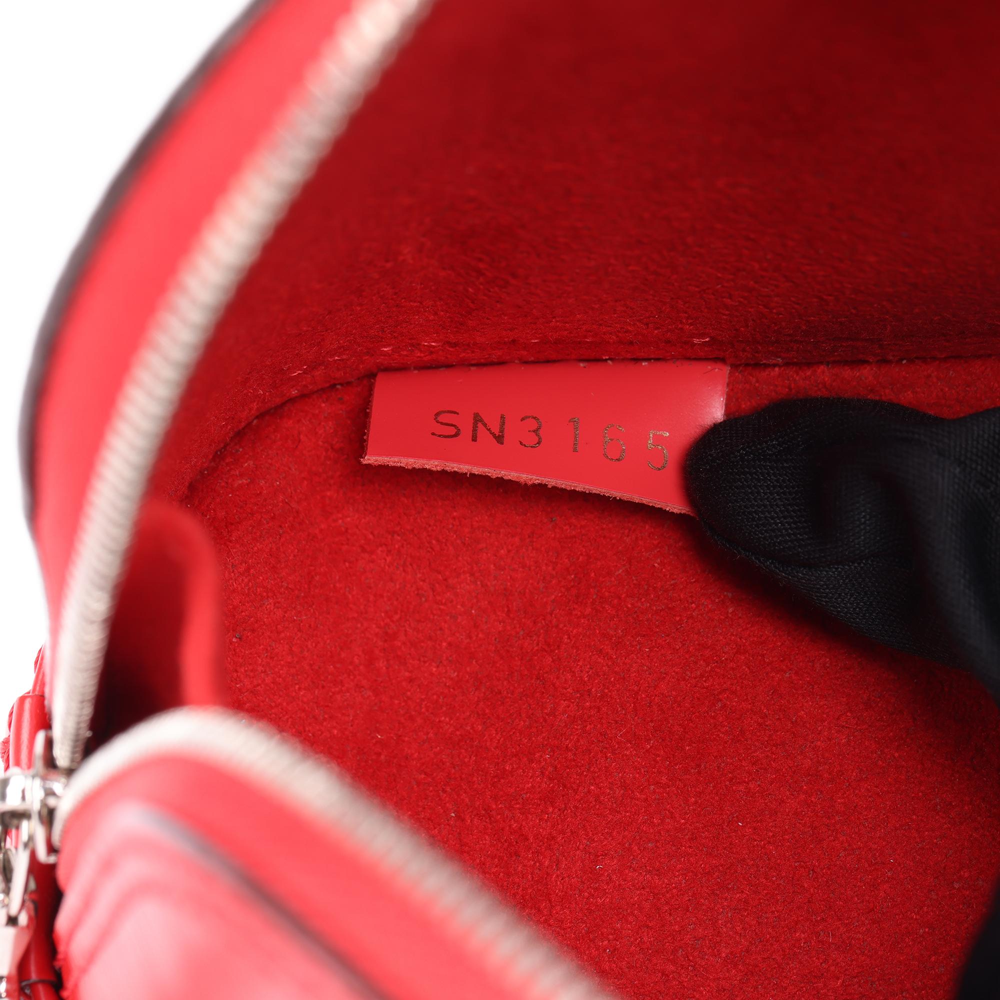 Women's 2015 Louis Vuitton Coquelicot Epi Leather Nano Alma