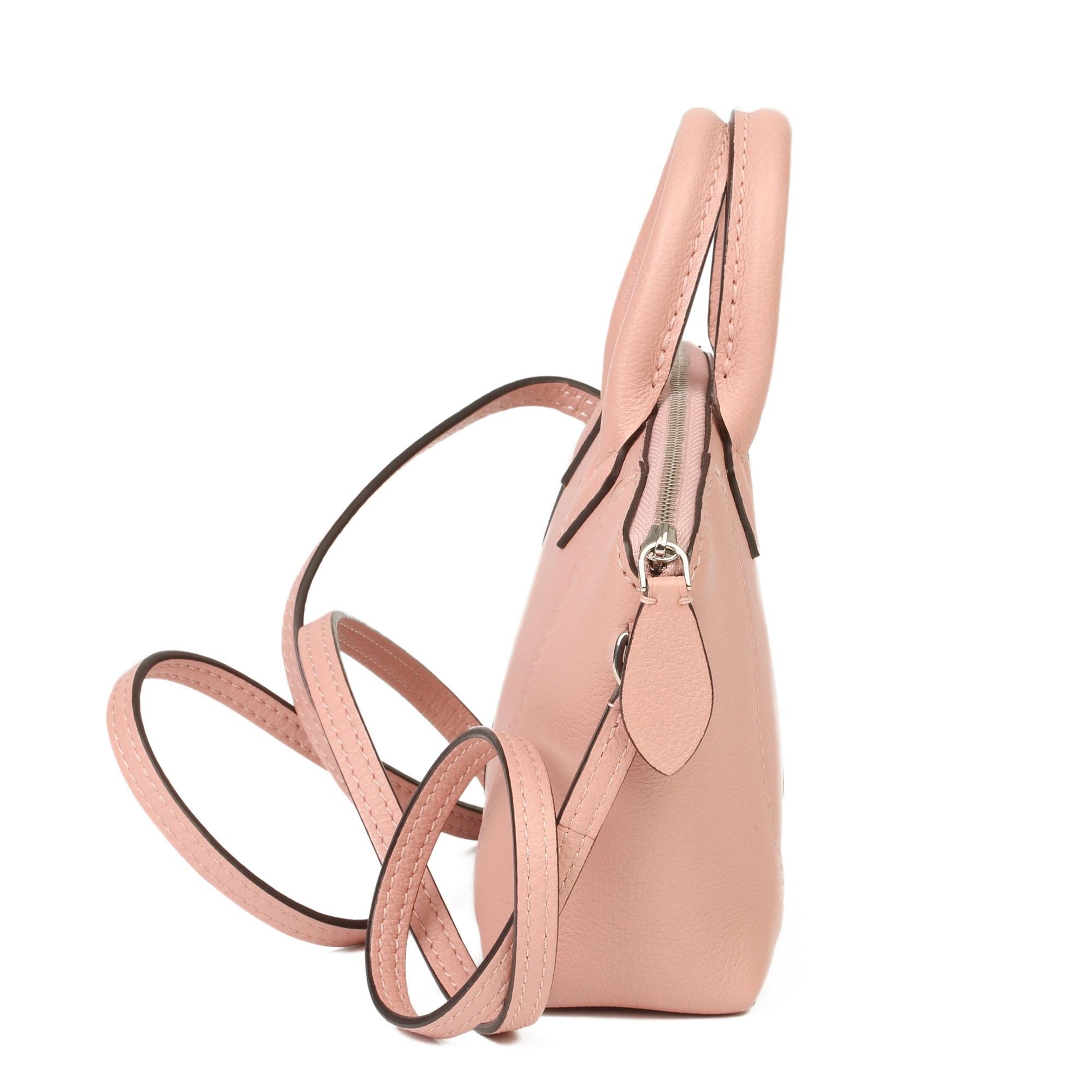 LOUIS VUITTON
Magnolia Veau Cachemire Leather Nano Rock It

Serial Number: AH2145
Age (Circa): 2015
Authenticity Details: Date Stamp (Made in France) 
Gender: Ladies
Type: Shoulder, Tote, Crossbody

Colour: Magnolia
Hardware: Silver
Material(s):