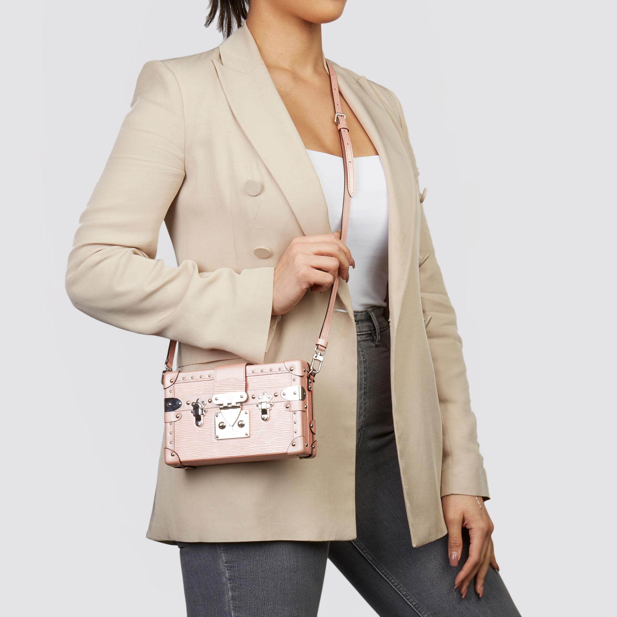 2015 Louis Vuitton Pink Metallic Epi Leather & Calfskin Petite Malle 5
