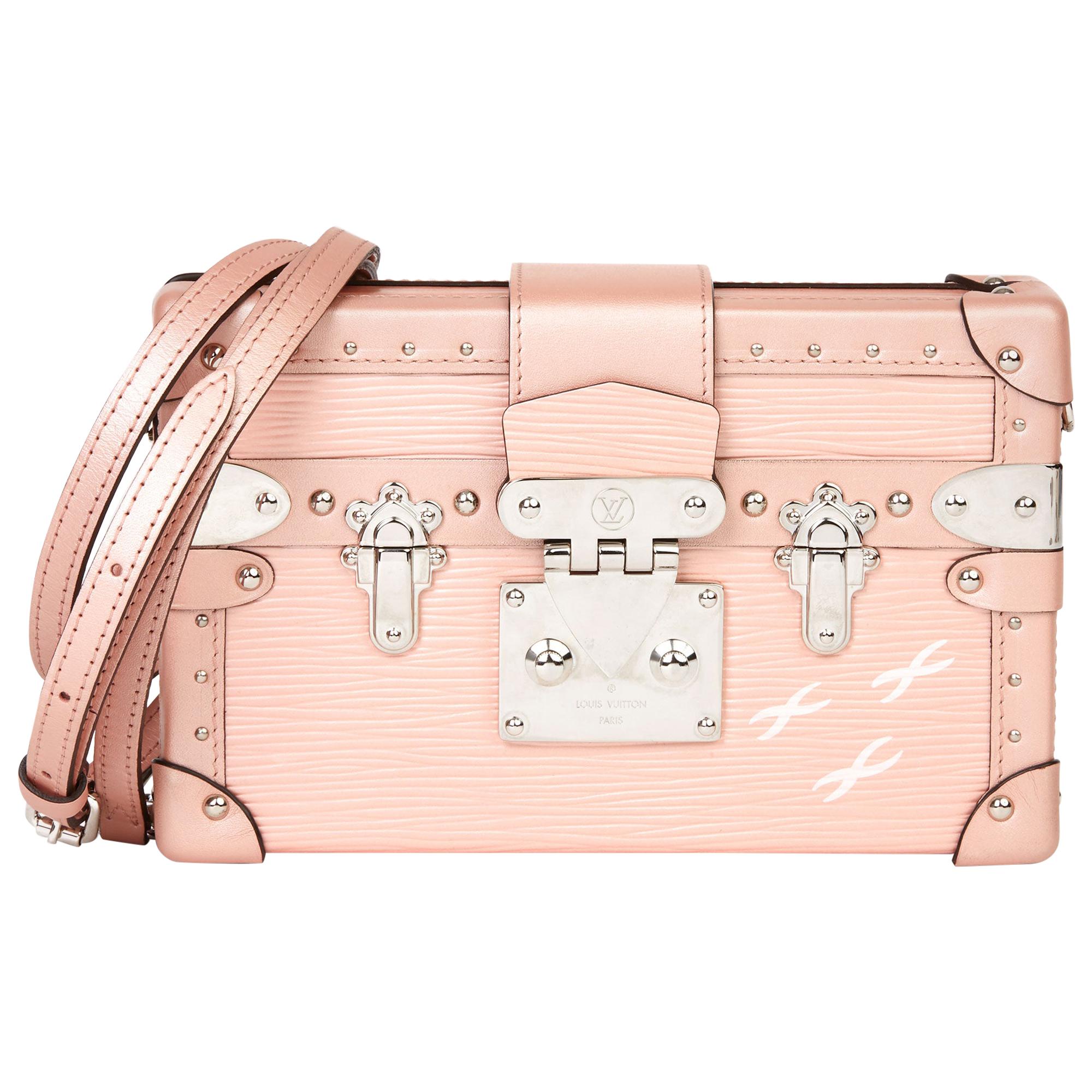 2015 Louis Vuitton Pink Metallic Epi Leather & Calfskin Petite Malle