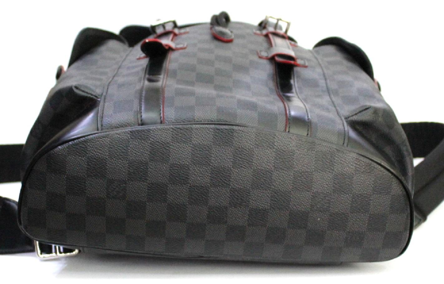 Black 2015 Luois Vuitton Damier Graphite Christopher Backpack Bag