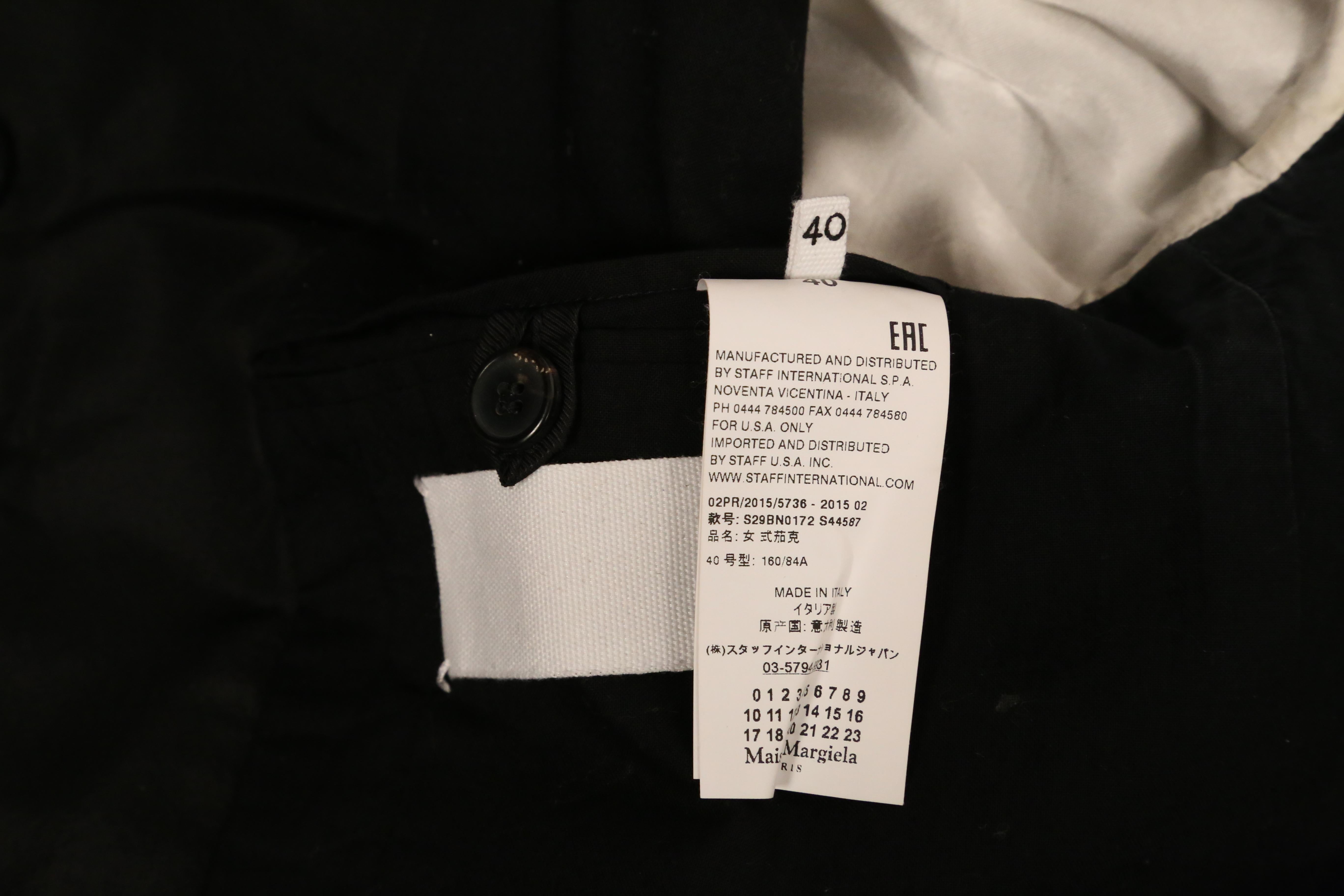 2015 MARGIELA by JOHN GALLIANO black gabardine RUNWAY jacket For Sale 5