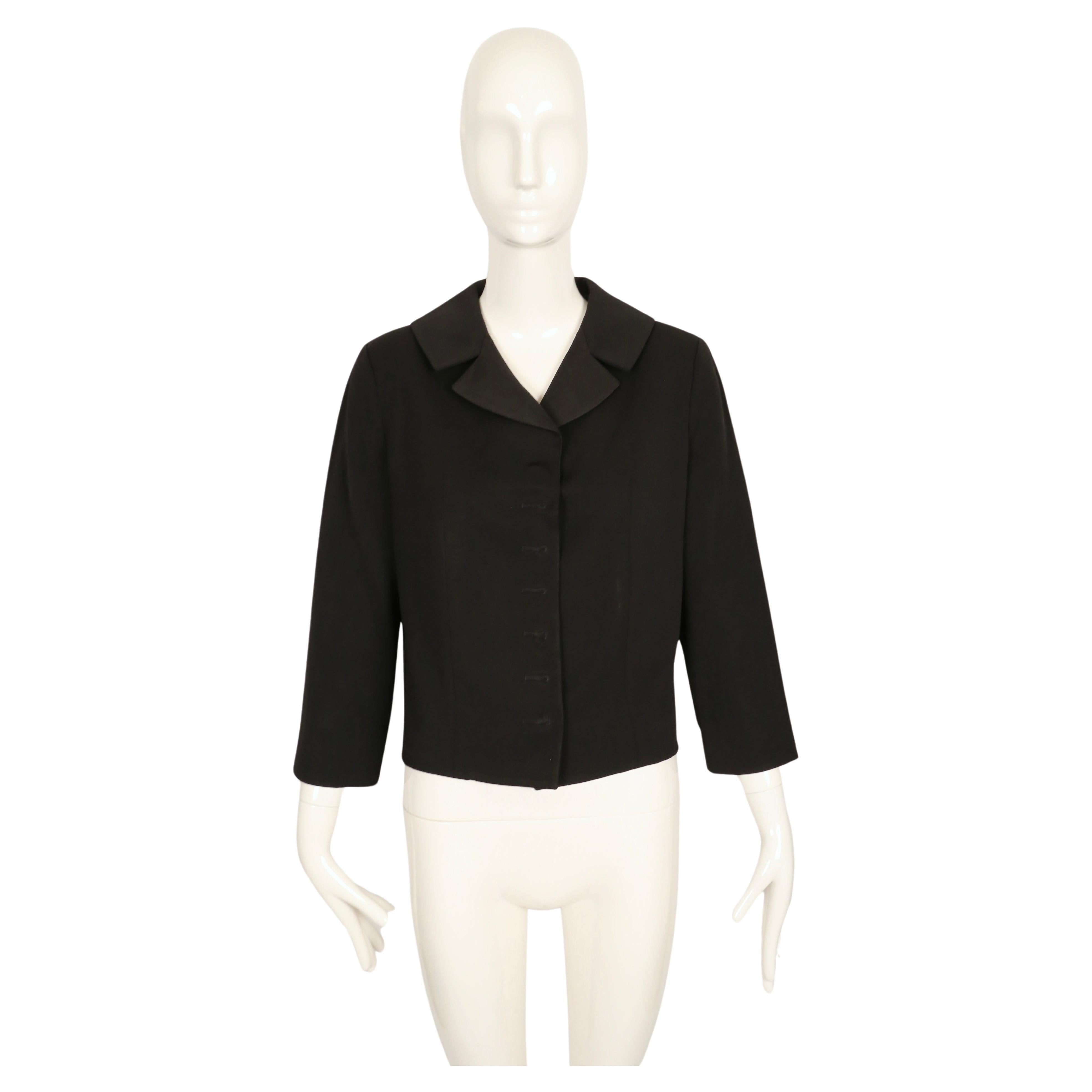 Black 2015 MARGIELA by JOHN GALLIANO black gabardine RUNWAY jacket For Sale