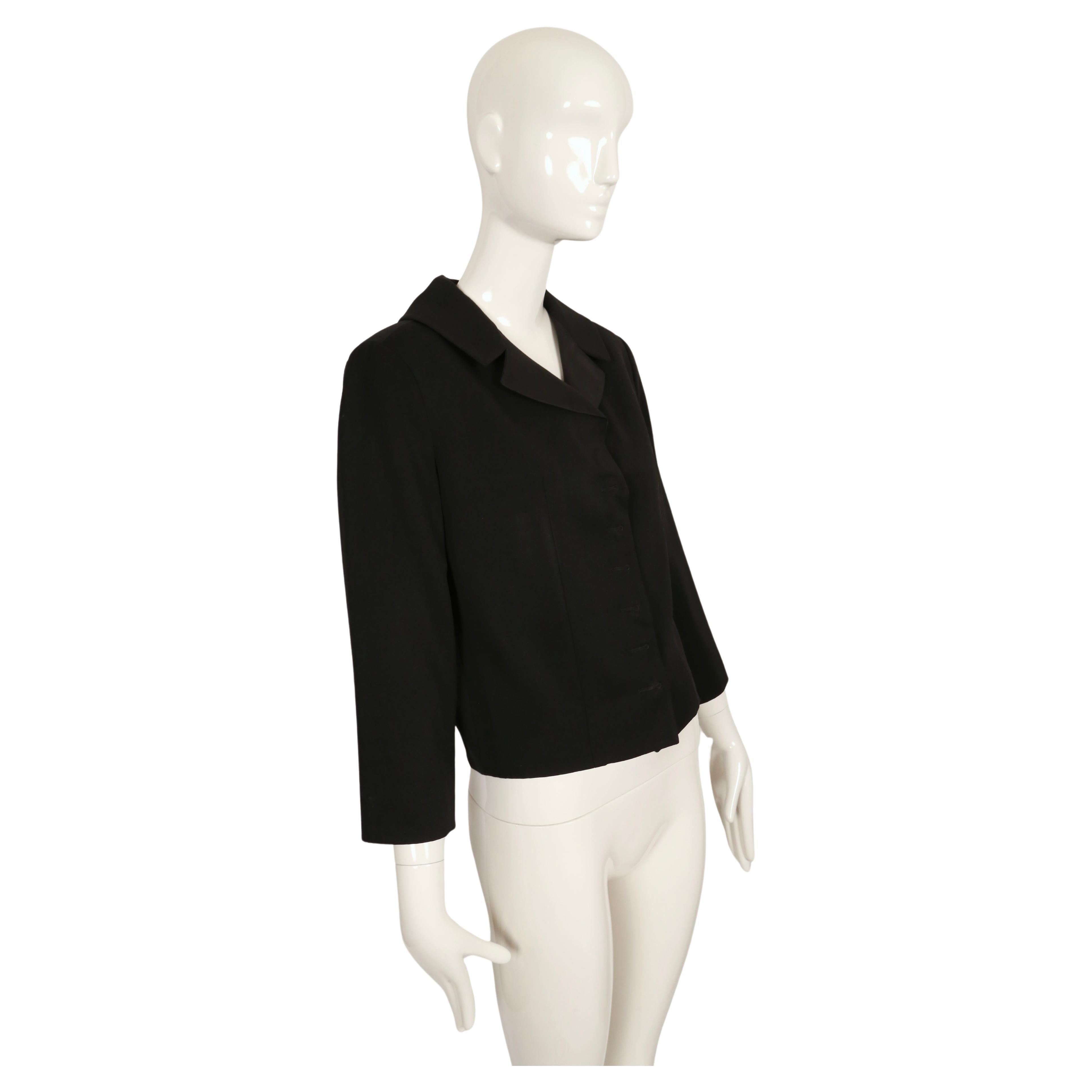 2015 MARGIELA by JOHN GALLIANO black gabardine RUNWAY jacket In Good Condition For Sale In San Fransisco, CA