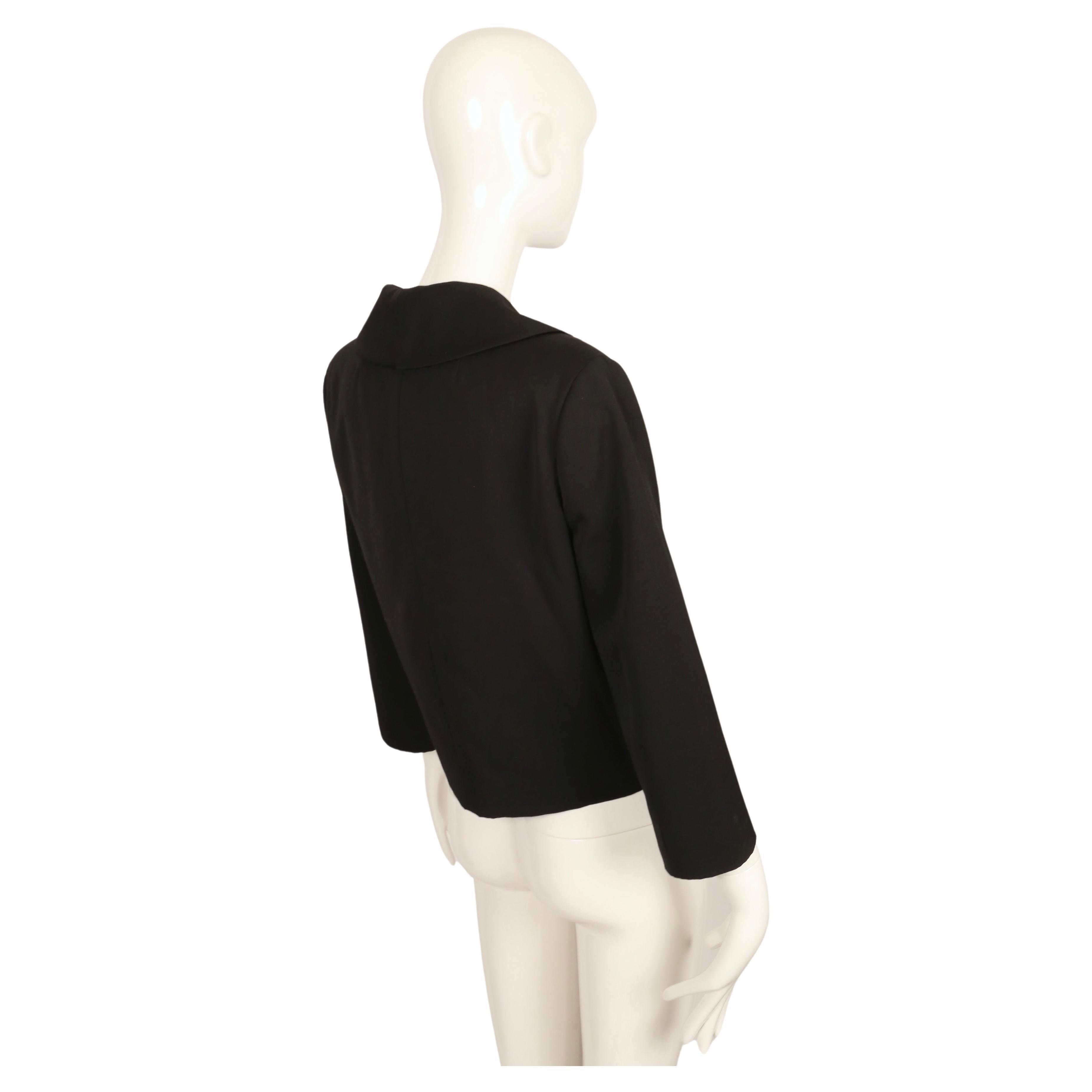 2015 MARGIELA by JOHN GALLIANO giacca RUNWAY in gabardine nera in vendita 1