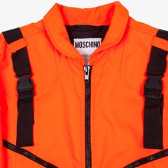 2015 Moschino Men's Orange Polyester Bomber Jacket IT50 M/L Excellent