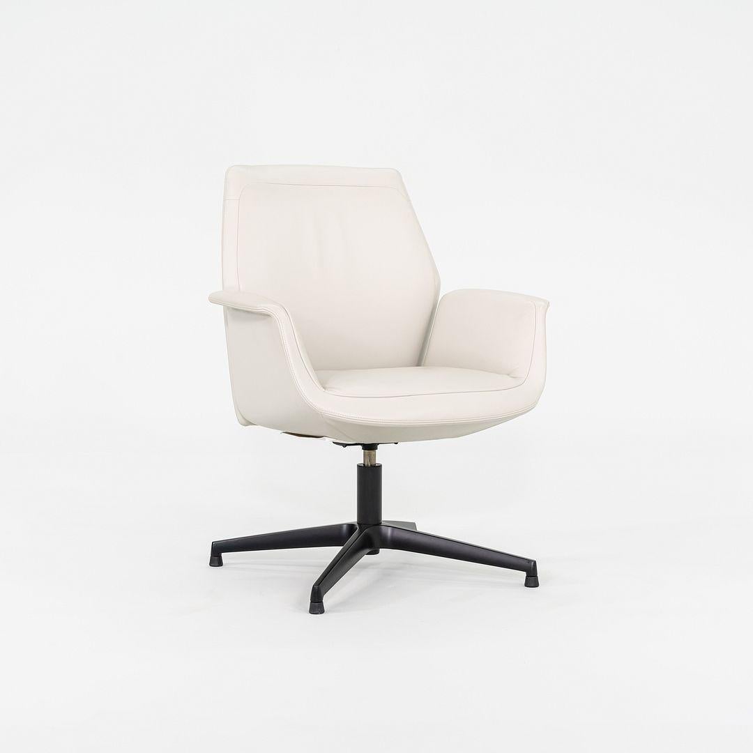 Modern 2015 Pair of Jean-Marie Massaud for Poltrona Frau Downtown Arm Chairs in Leather For Sale