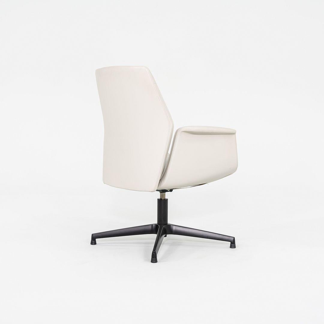 Powder-Coated 2015 Pair of Jean-Marie Massaud for Poltrona Frau Downtown Arm Chairs in Leather For Sale