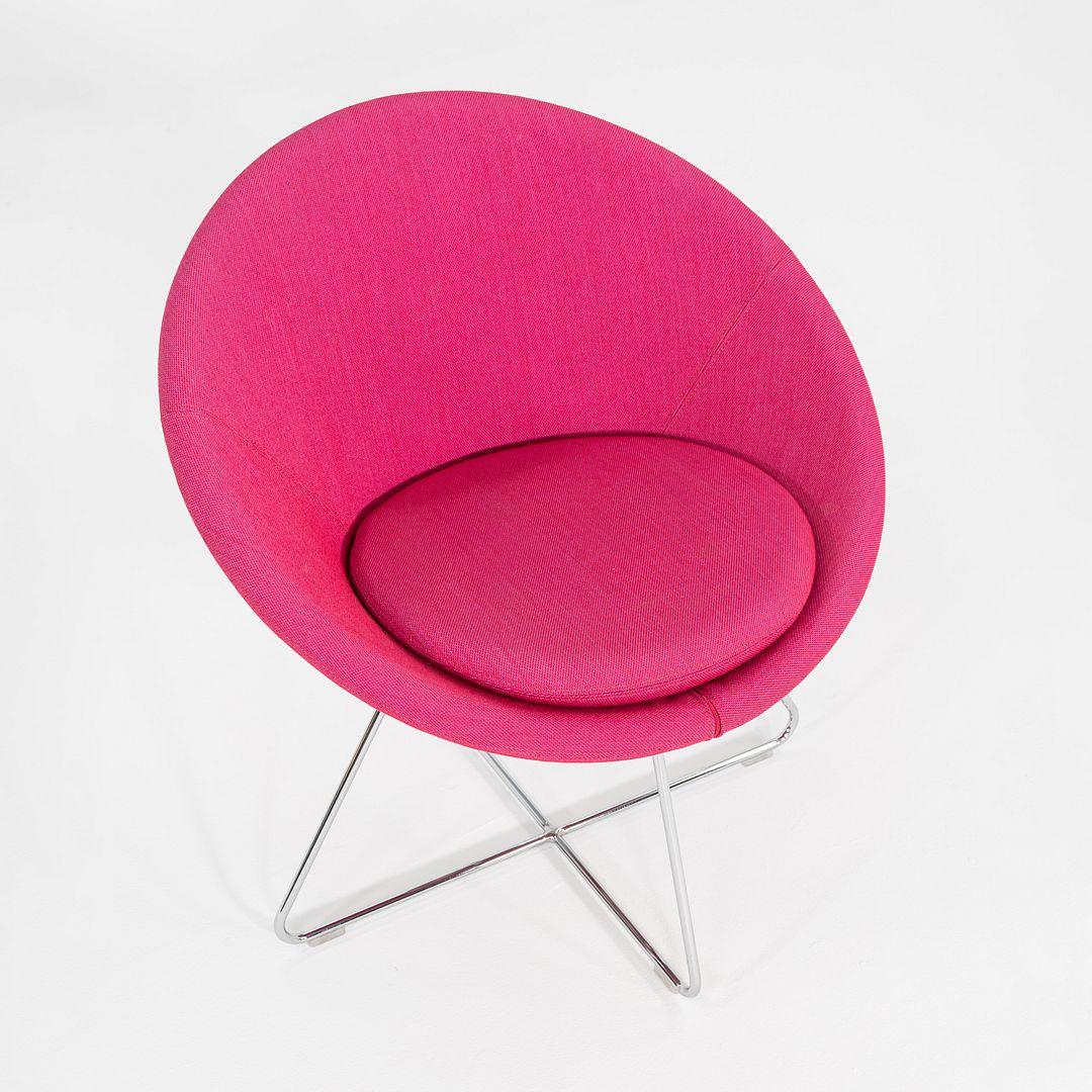 Chrome 2015 PearsonLloyd for Allermuir Conic Lounge Chair in Pink Fabric 6x Available For Sale