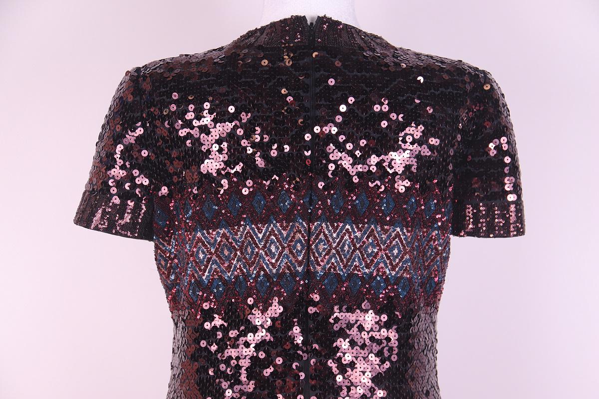 2015 Raf Simons for Christian Dior Embroidered Sequin Evening Dress, Pre-Fall In Excellent Condition For Sale In Алматинский Почтамт, KZ