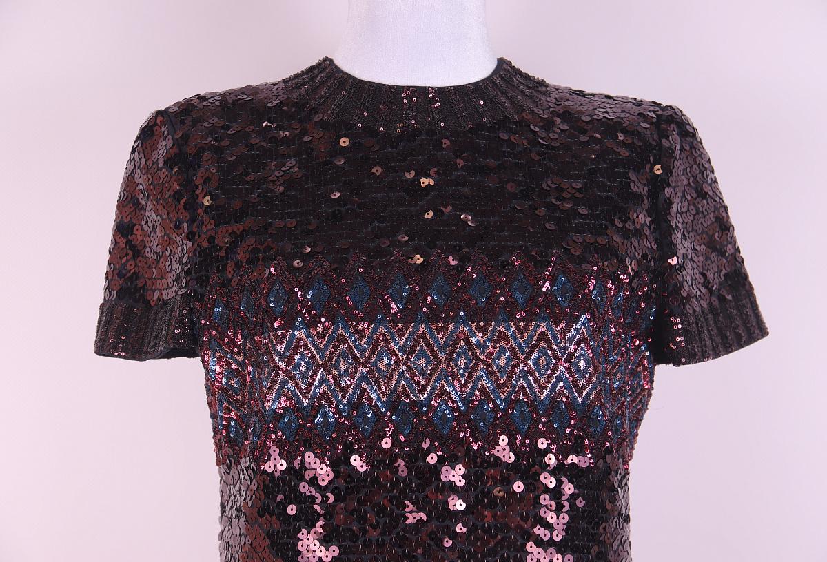 2015 Raf Simons for Christian Dior Embroidered Sequin Evening Dress, Pre-Fall For Sale 2