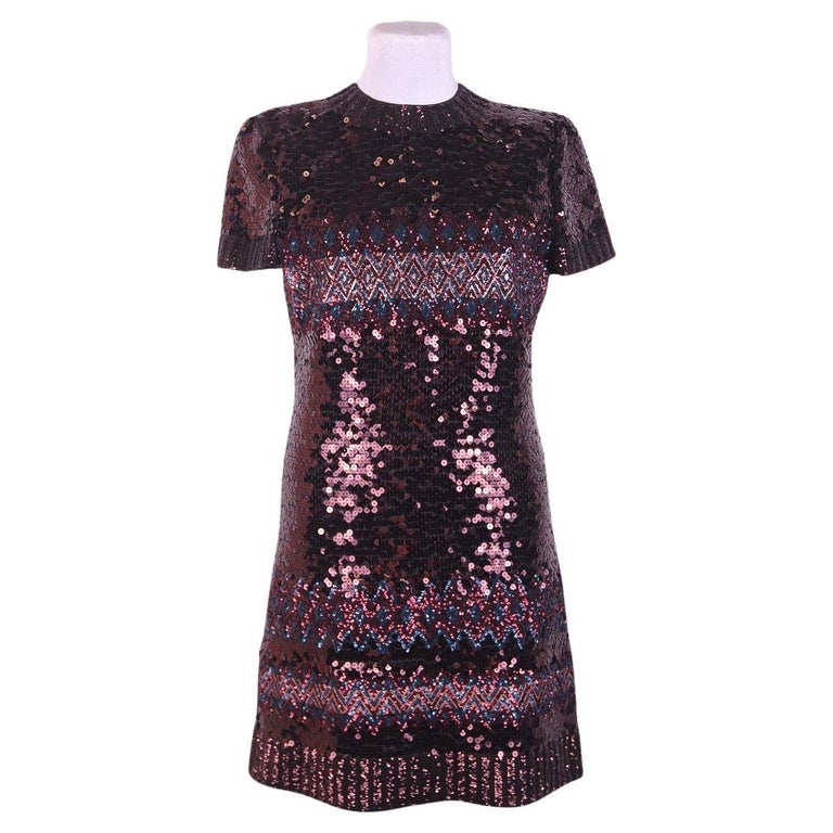 2015 Raf Simons for Christian Dior Embroidered Sequin Evening Dress,  Pre-Fall For Sale at 1stDibs