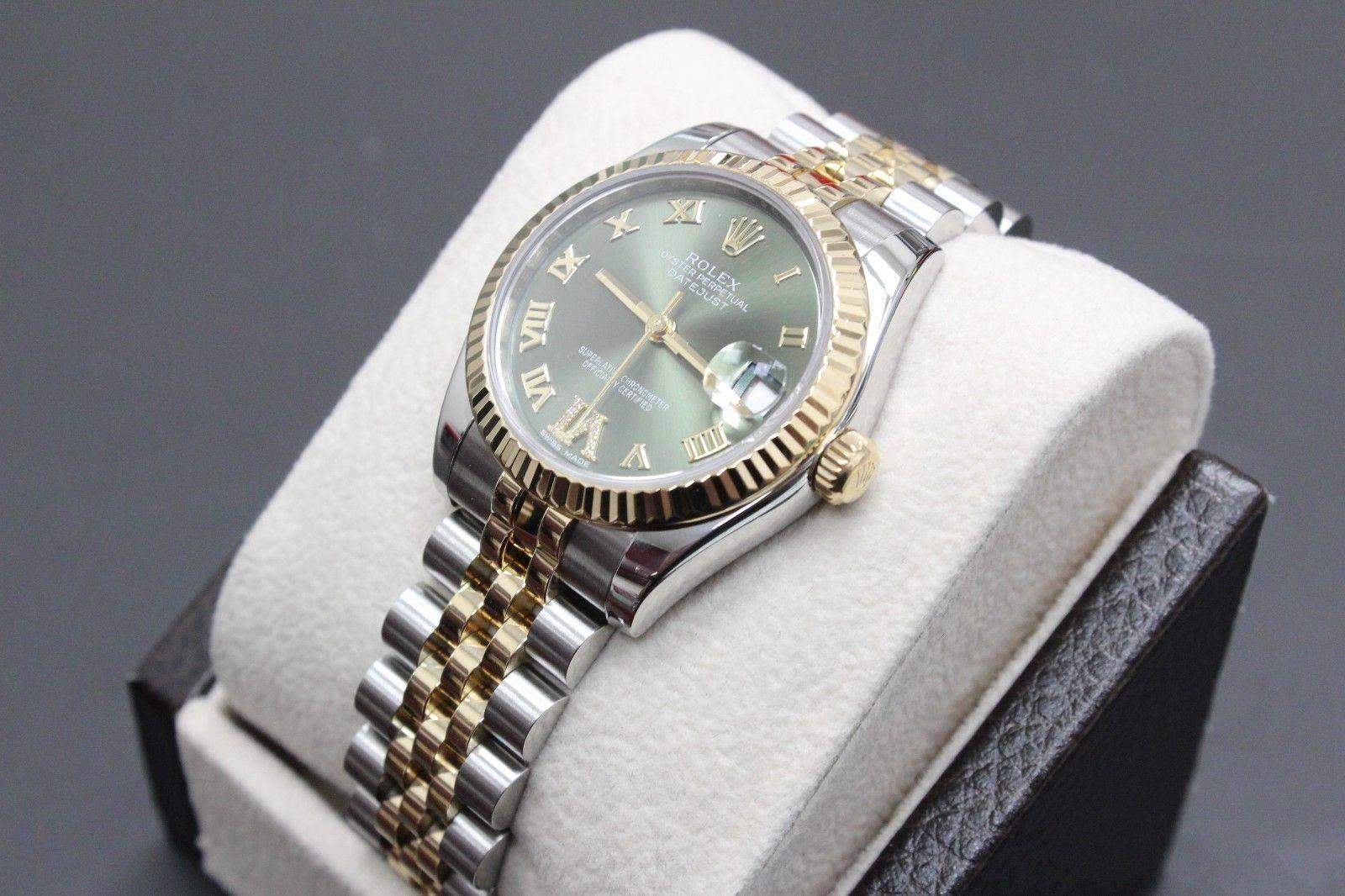 Women's or Men's 2015 Rolex Datejust Midsize 178273 18 Karat Gold and Steel Diamond VI