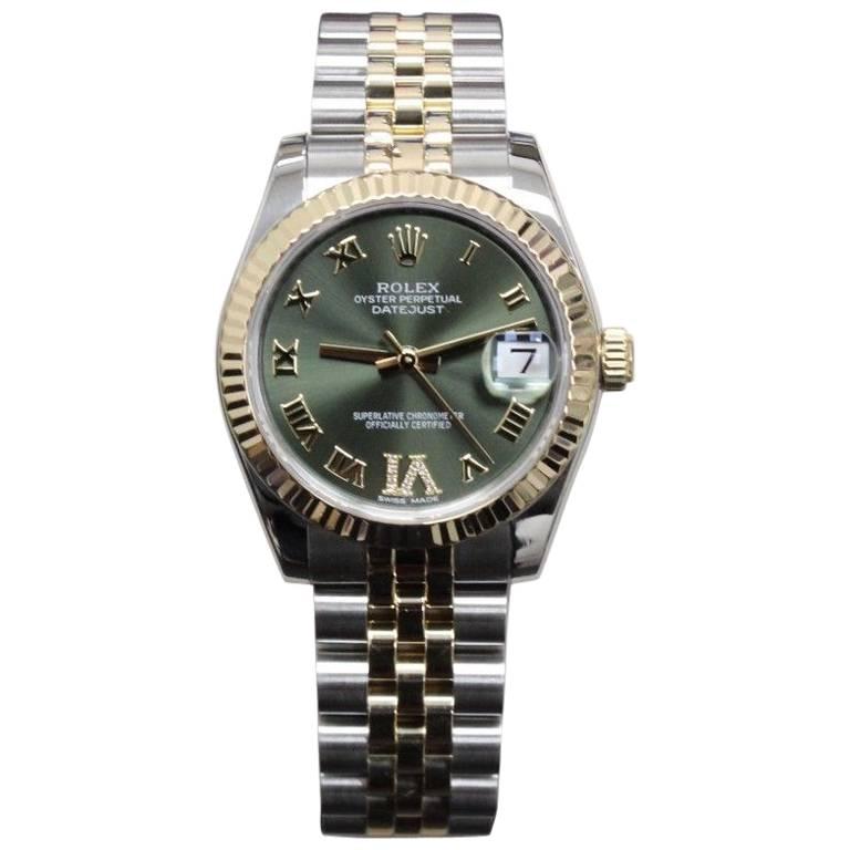 2015 Rolex Datejust Midsize 178273 18 Karat Gold and Steel Diamond VI