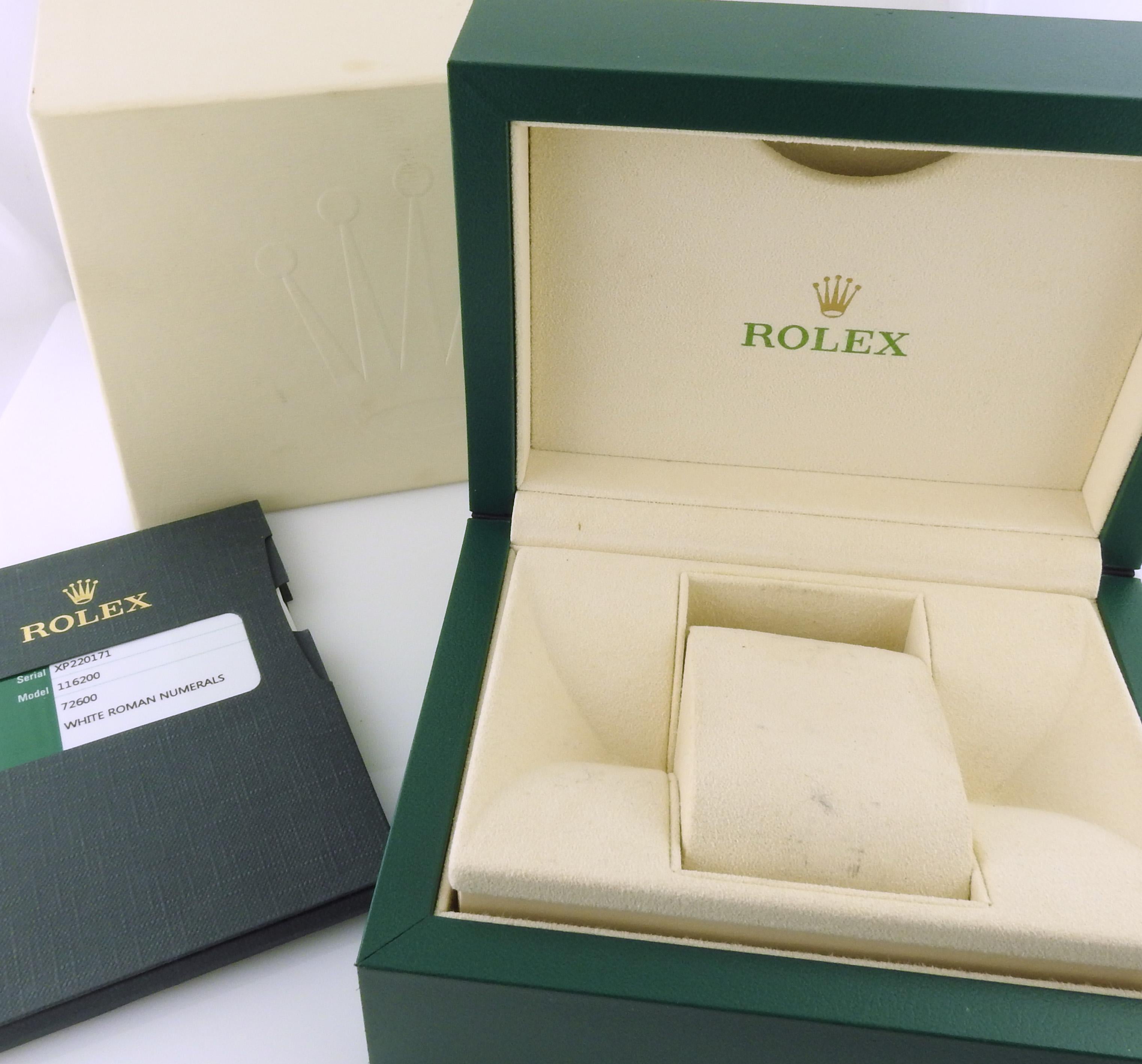 2015 Rolex Men's Datejust 116200 Steel Watch White Roman Dial with Box and Paper 10