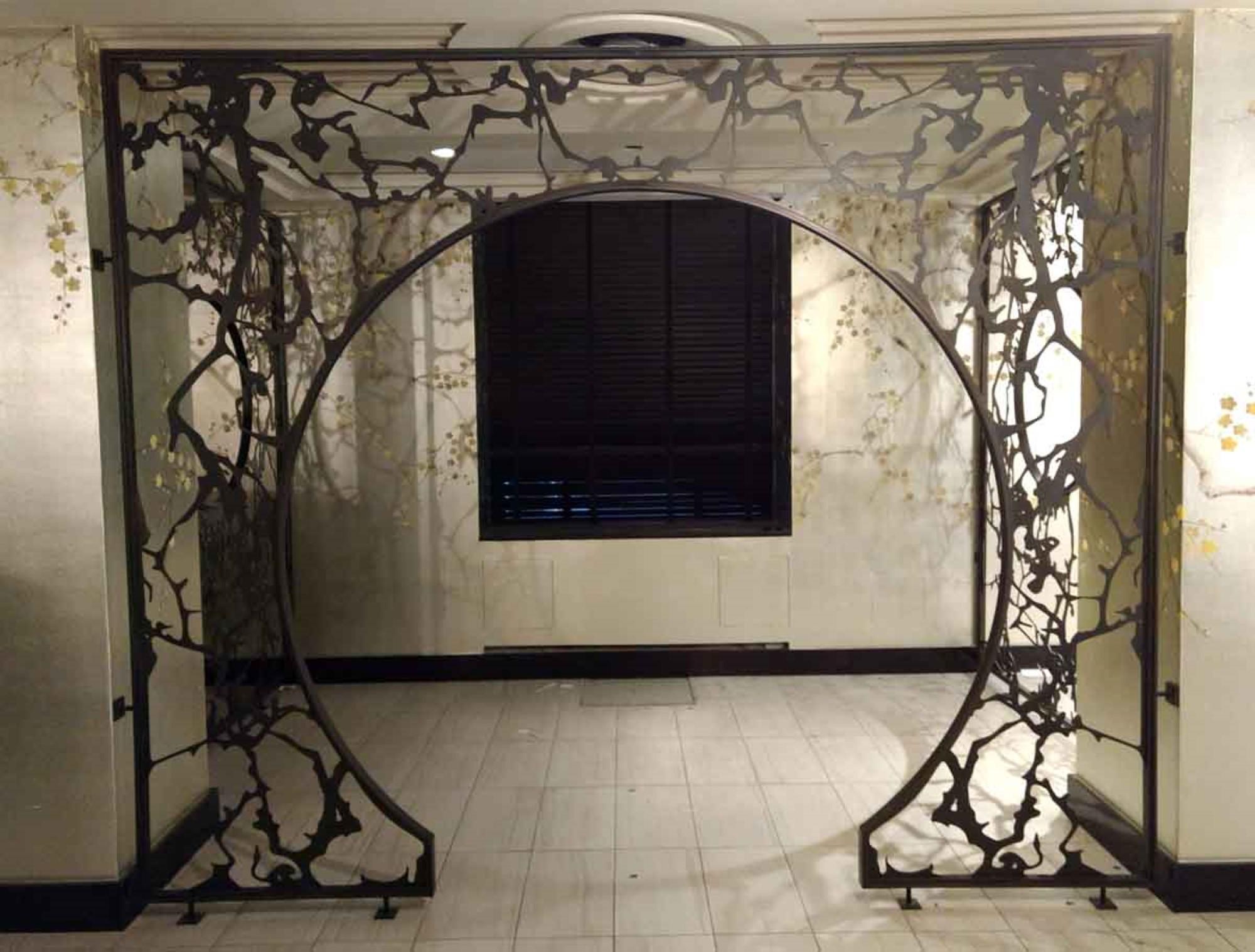 2015 Sculptural Steel Arched Room Divider La Chine at NYC Waldorf Astoria Hotel 3