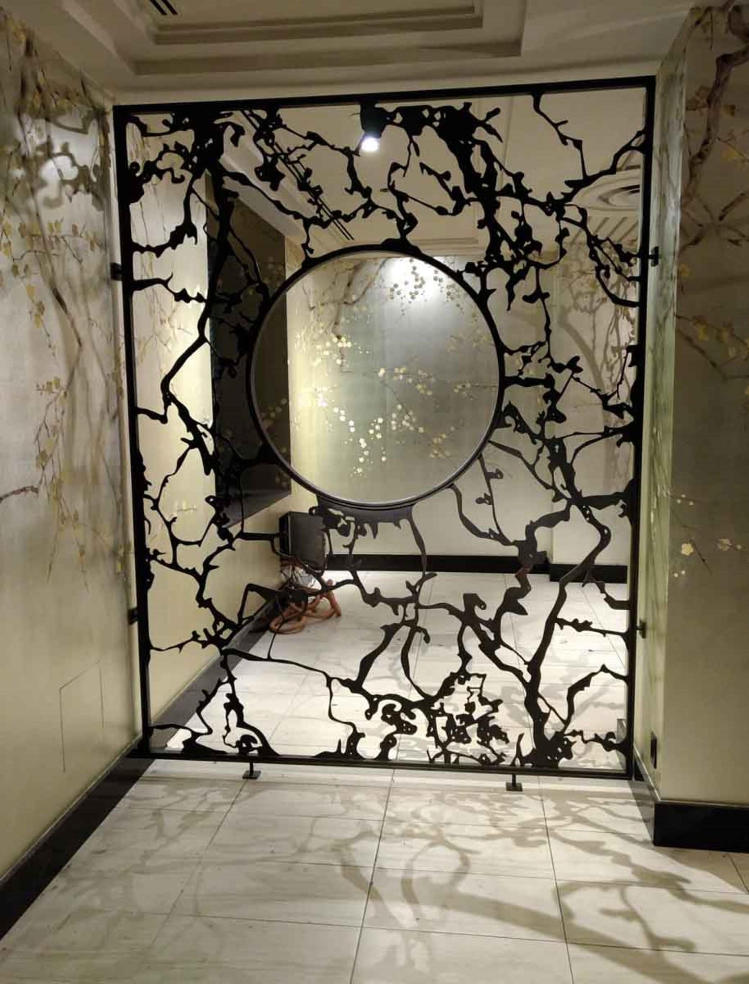 2015 Sculptural Steel Screen Room Divider La Chine at NYC Waldorf Astoria Hotel 4