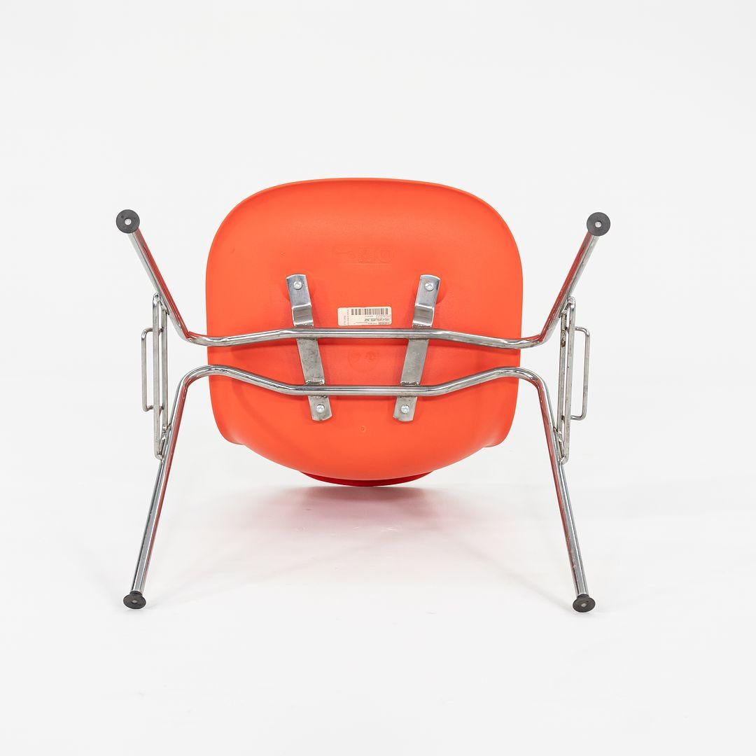 2015 Set of Four Herman Miller Stacking Eames Plastic Side Shells in Red/Orange 3