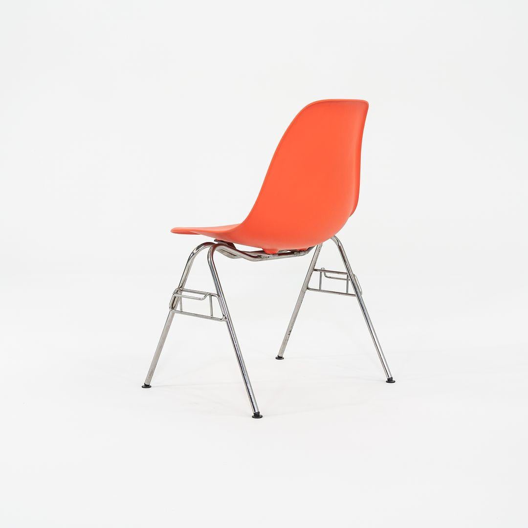 2015 Set of Four Herman Miller Stacking Eames Plastic Side Shells in Red/Orange In Excellent Condition In Philadelphia, PA