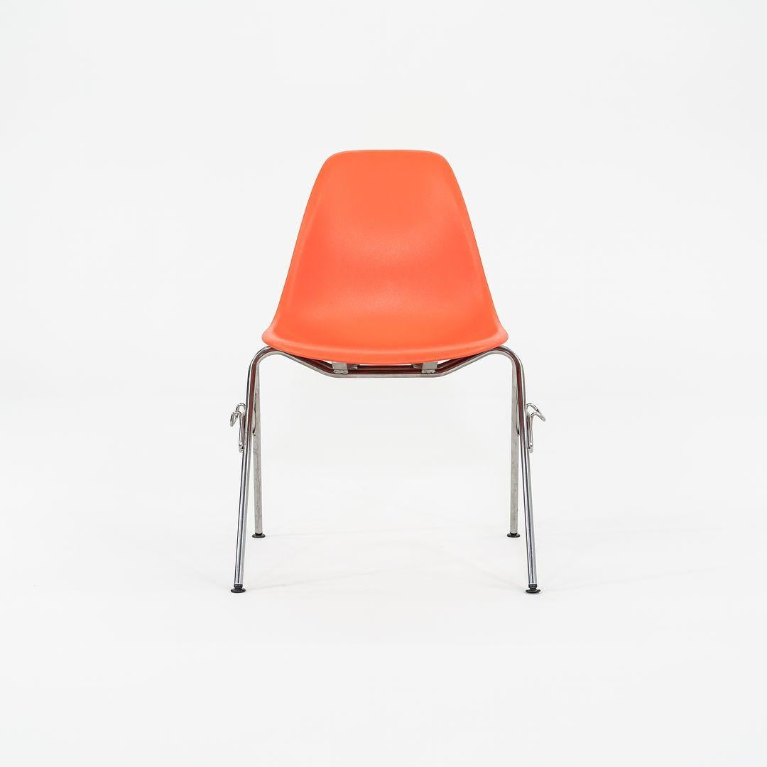 2015 Set of Four Herman Miller Stacking Eames Plastic Side Shells in Red/Orange 2
