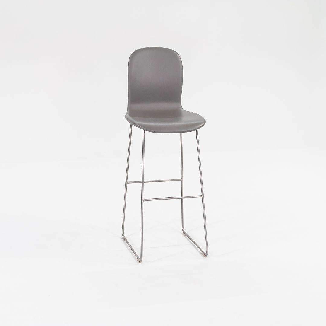2015 Tate Bar Stools in Grey Leather by Jasper Morrison for Cappellini For Sale 3