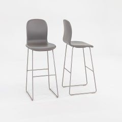 2015 Tate Bar Stools in Grey Leather by Jasper Morrison for Cappellini