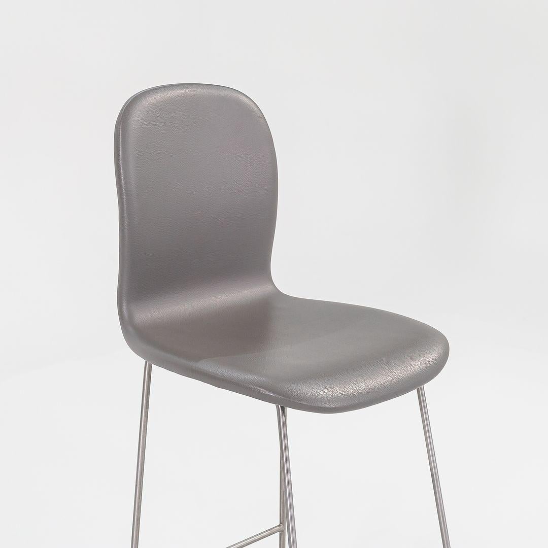 Modern 2015 Tate Bar Stools in Grey Leather by Jasper Morrison for Cappellini For Sale