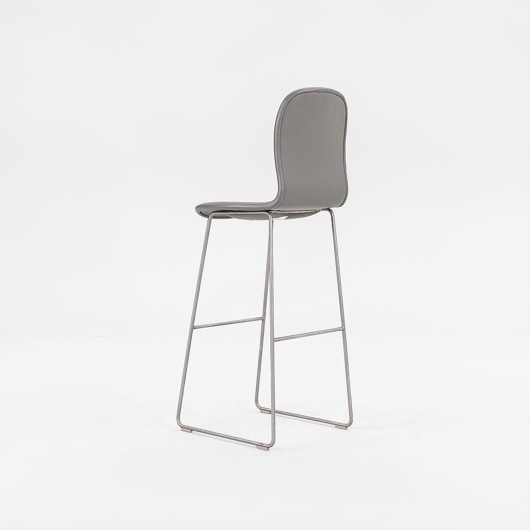 Italian 2015 Tate Bar Stools in Grey Leather by Jasper Morrison for Cappellini For Sale
